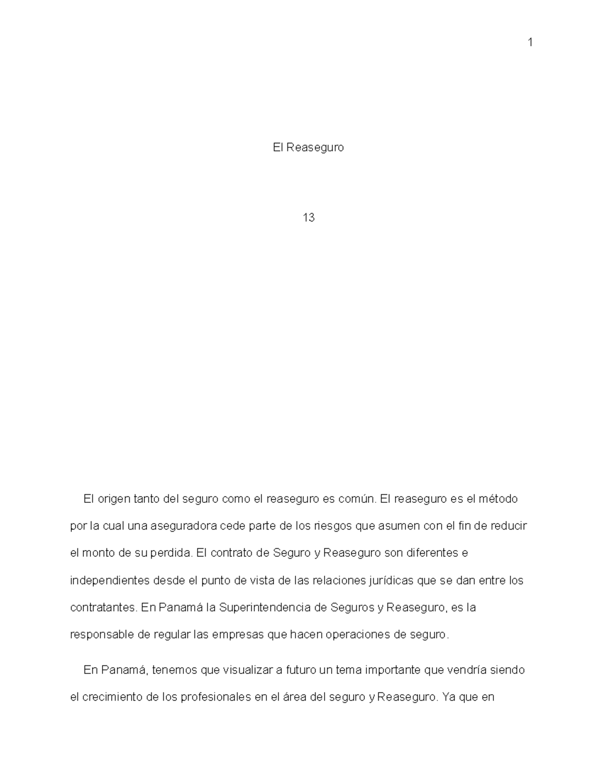 El reaseguro y las empresas que estan en el rubro - 1 El Reaseguro 13 ...