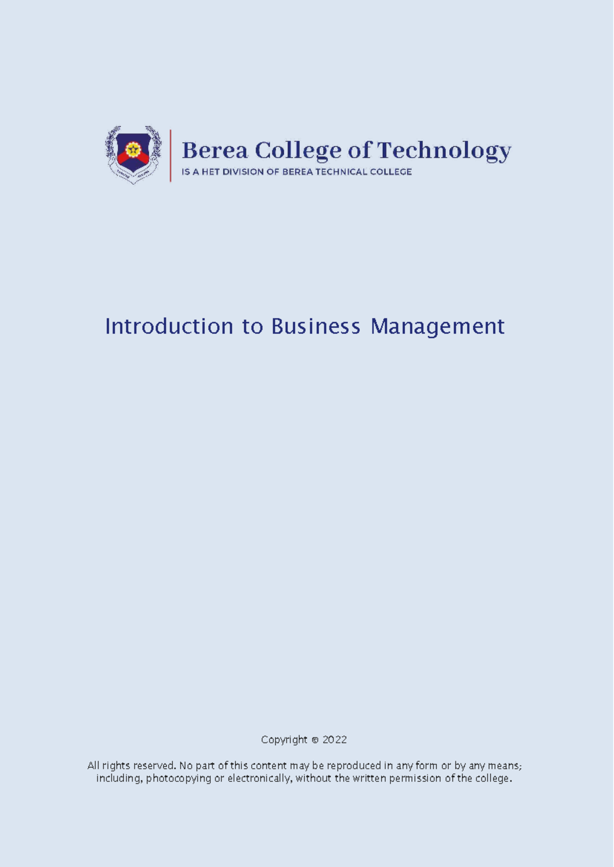 Intro Business Management Chapter 1 - Introduction to Business ...