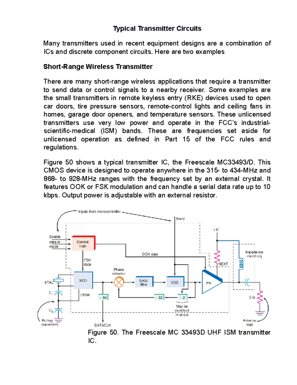 Typical Transmitter Circuits Here are two examples ShortRange