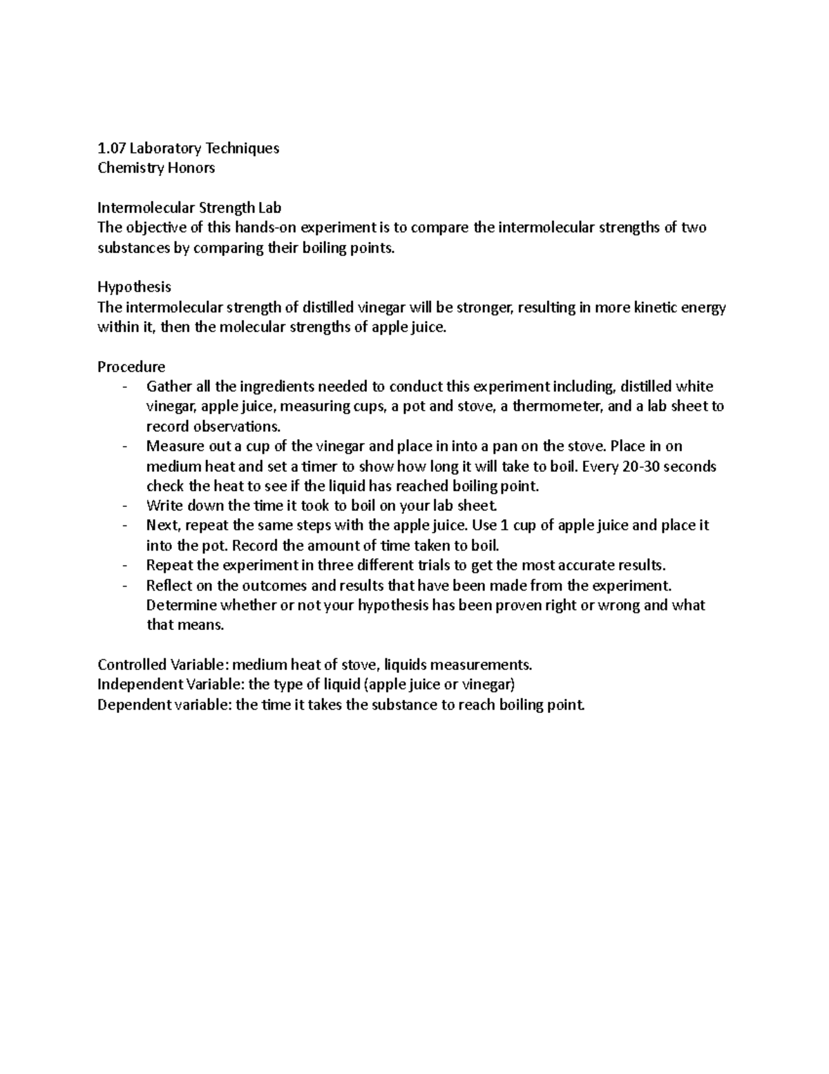 laboratory assignment laboratory techniques answers