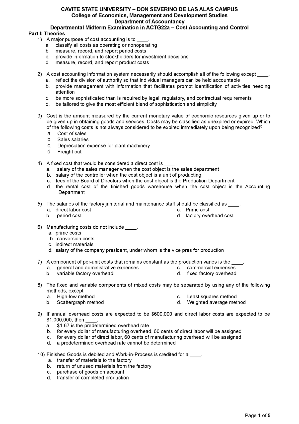 ACTG22a-Midterm-A - notes - College of Economics, Management and ...