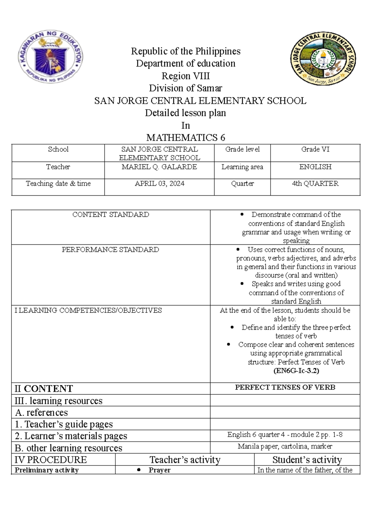 Lp-English - its all about algebra mathematics grade 6 - Republic of ...