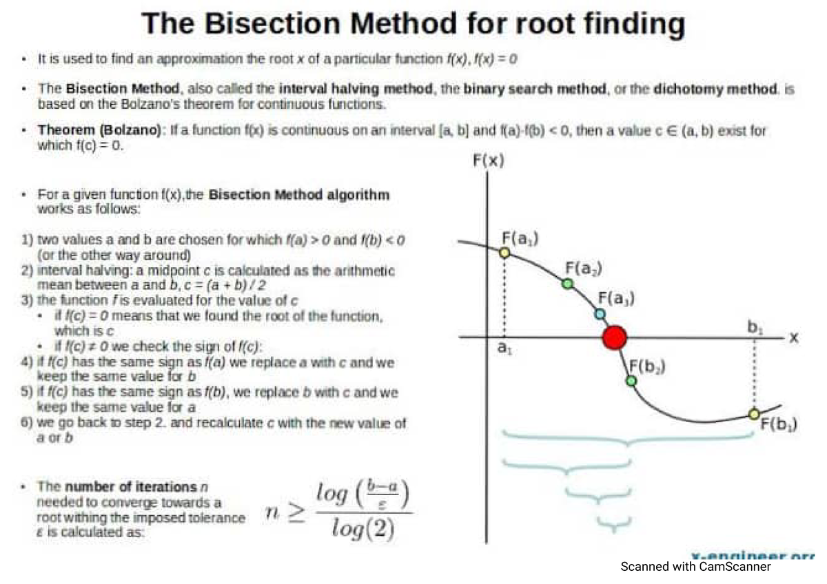 Root Finding By Bisection Method - Mathematics - Studocu