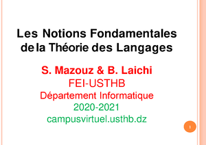 Chap1 - 1 - Summary theorie de language - Master Acad ́emique, Domaine ...