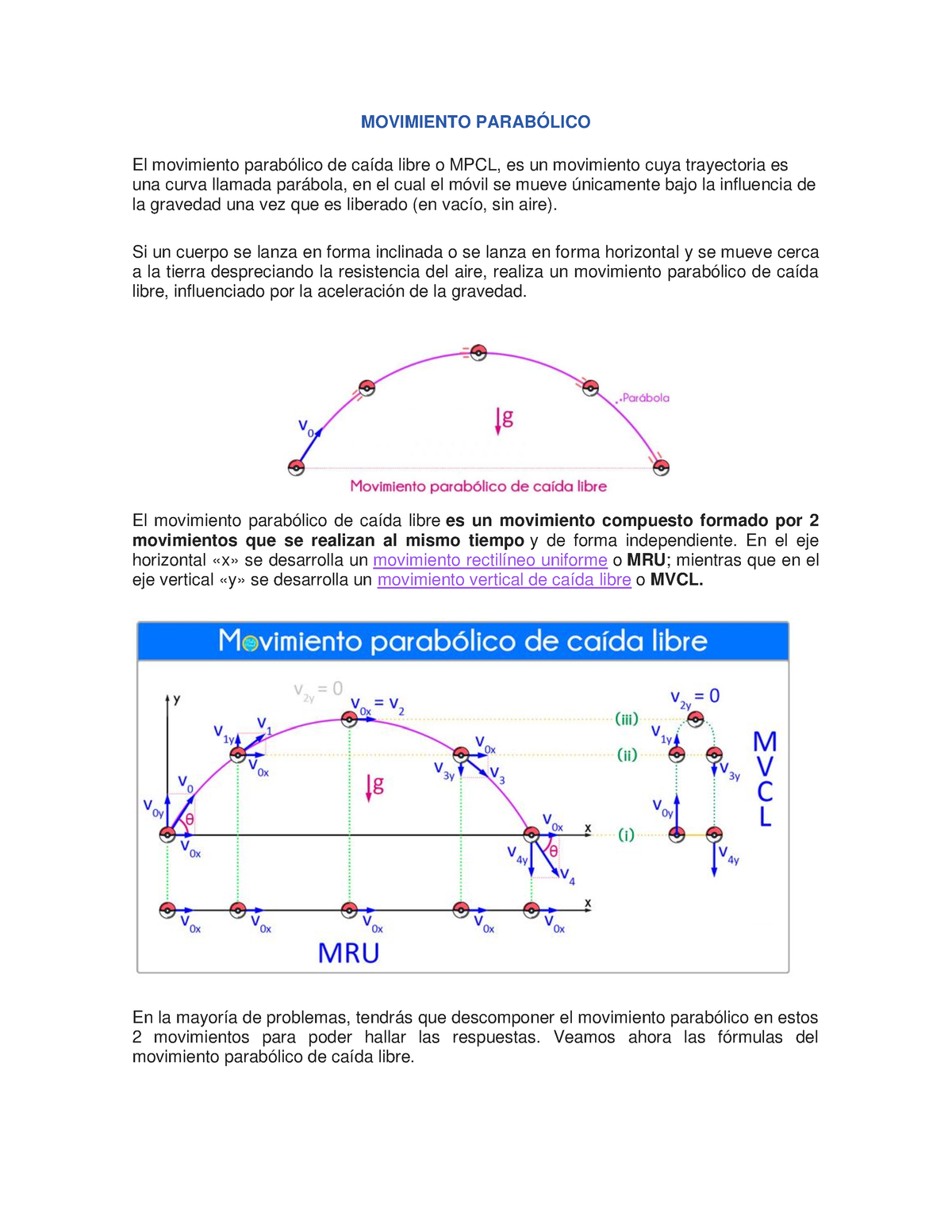 Movimiento Parabólico - MOVIMIENTO PARABÓLICO El Movimiento Parabólico ...