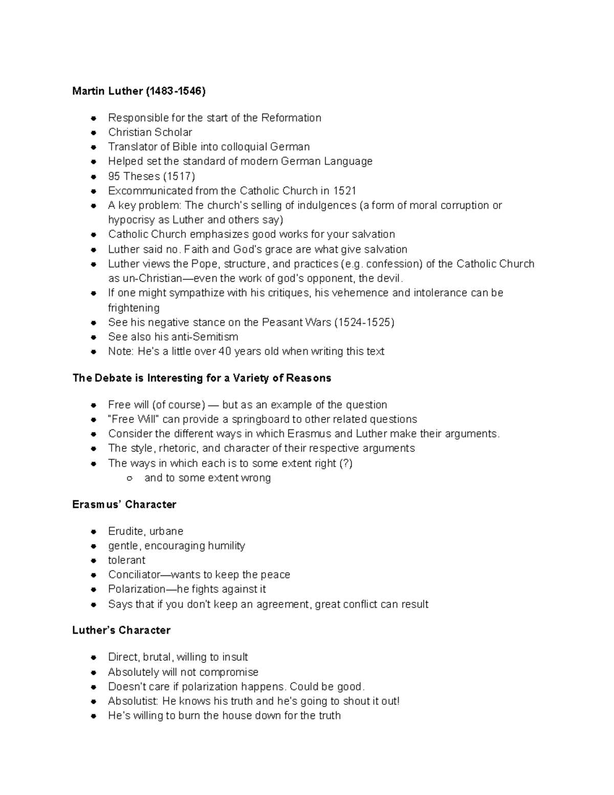 Lecture notes - Martin Luther (1483-1546) Responsible for the start of ...