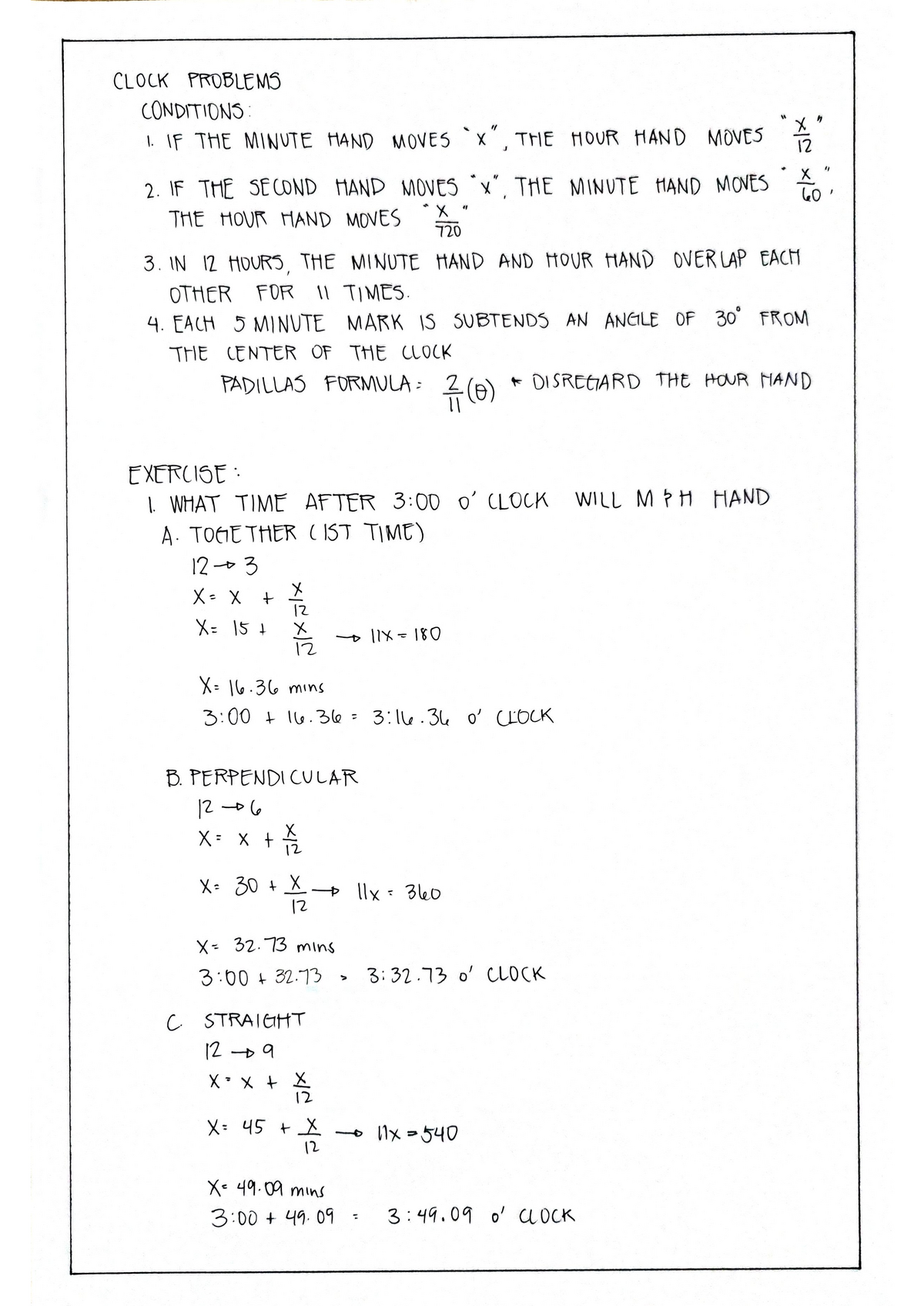 Clock Problems SOLVED Math for Engineers PangSU Studocu