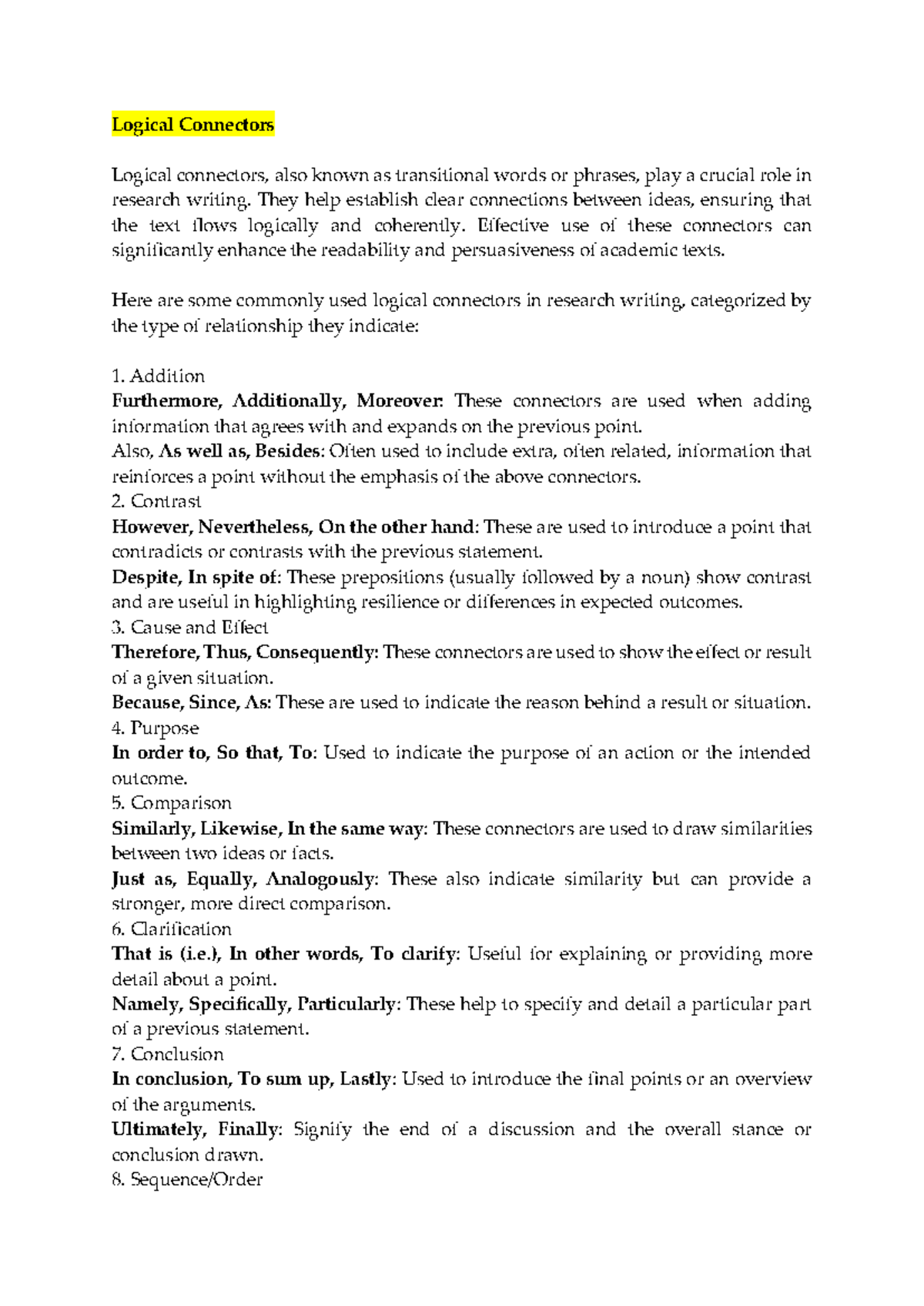 Logical Connectors synonyms, one-word - Logical Connectors Logical ...