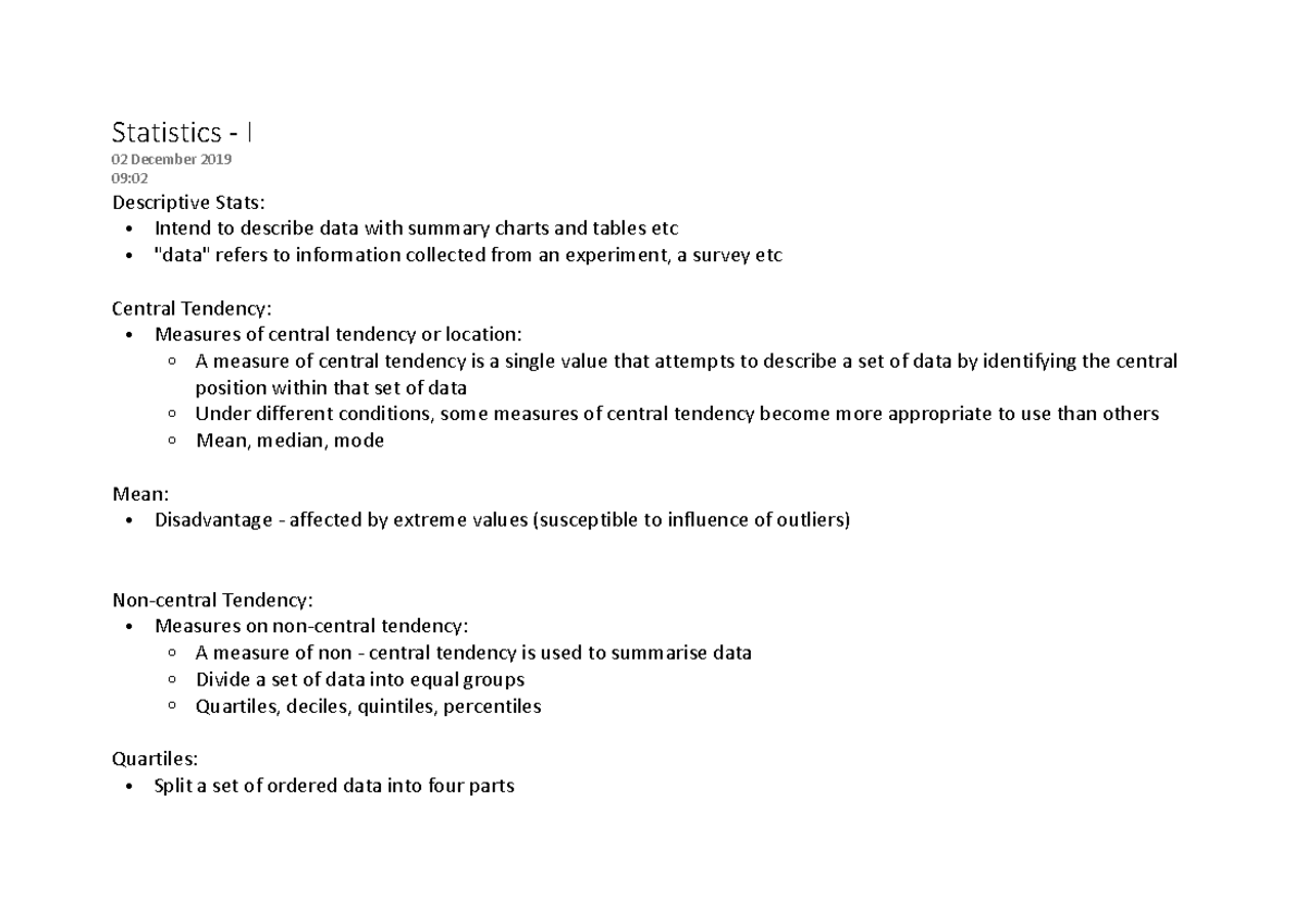 Statistics Notes - Warning: TT: undefined function: 32 Statistics - I ...