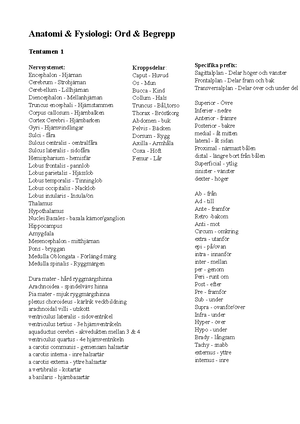 Anatomi Och Fysiologi 1 - Kurskod - Bedömningsform DT Starttid 28.10 11 ...