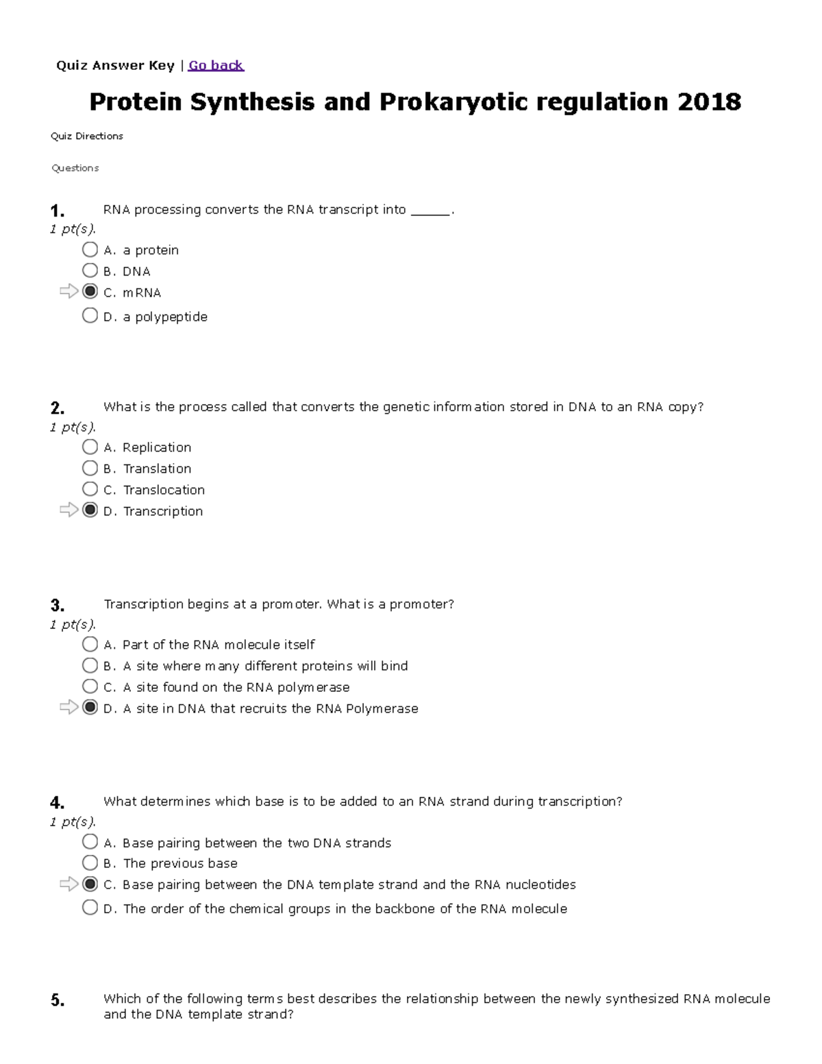 Protein Synthesis Worksheet Answer Key