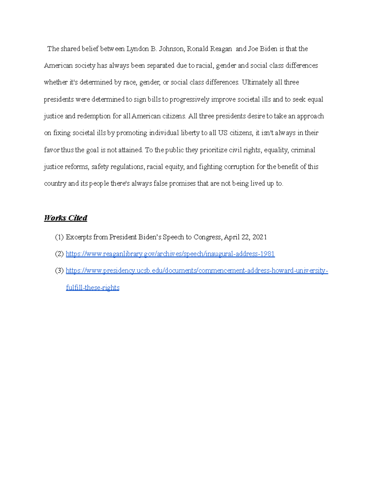 Histroy summary guides notes The shared belief between Lyndon B