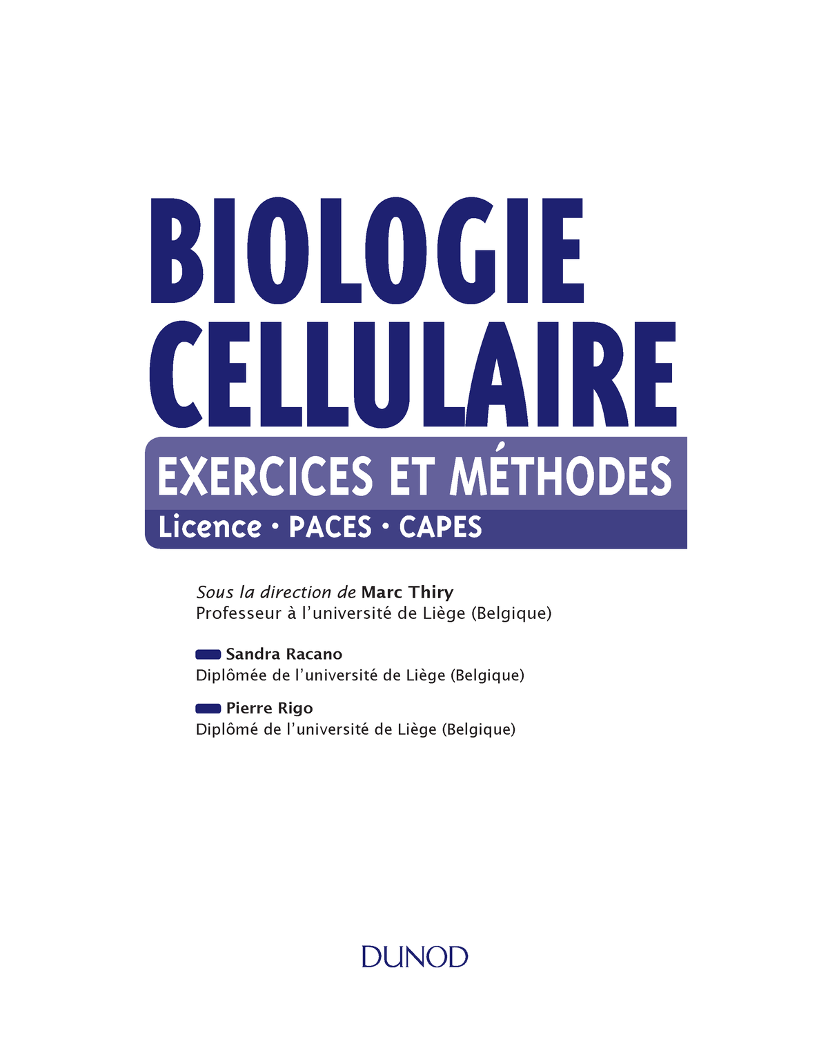 Extrait du livre du biologie cellulaire exercice et contrôle - BIOLOGIE ...