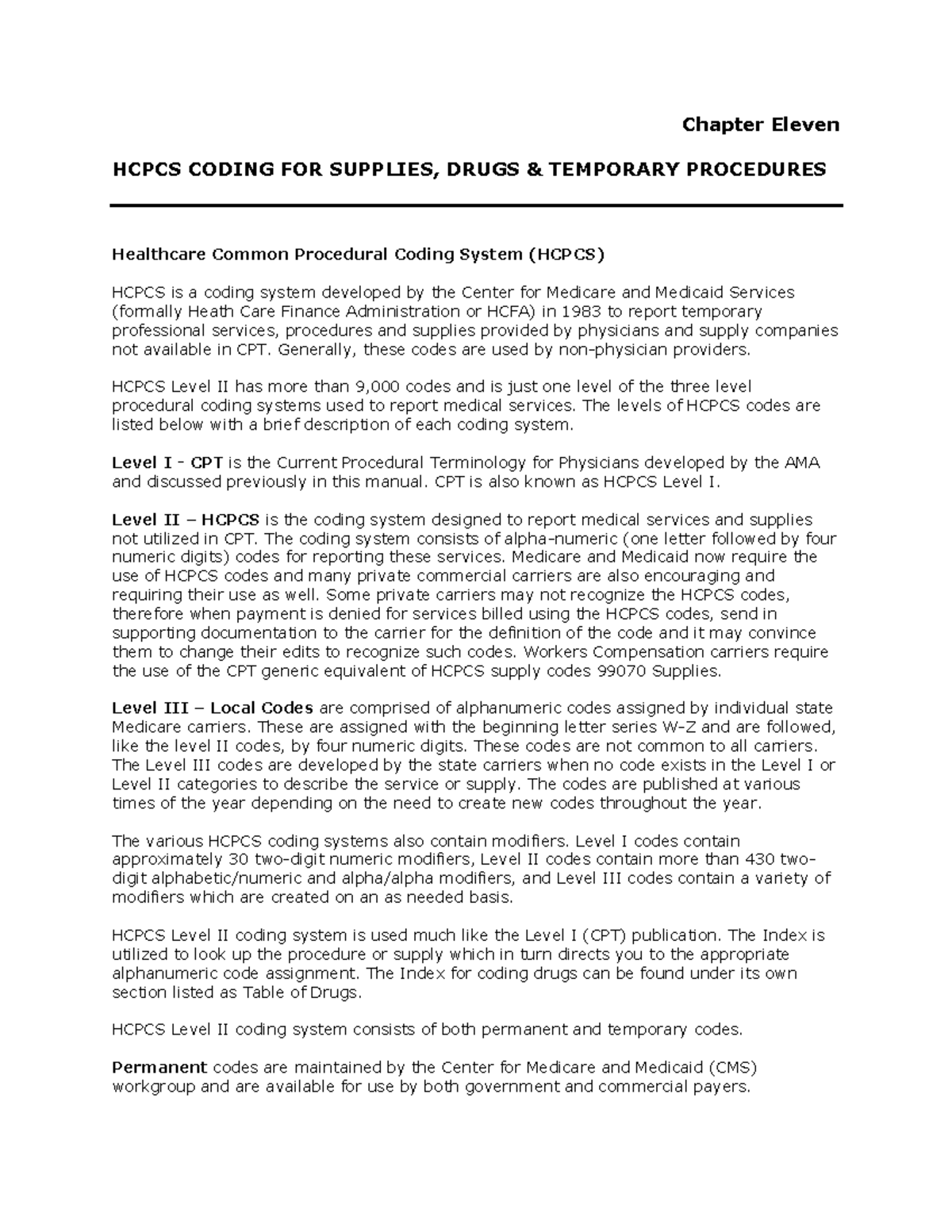 Xact Hcpcs Chapter Eleven Chapter Eleven HCPCS CODING FOR SUPPLIES