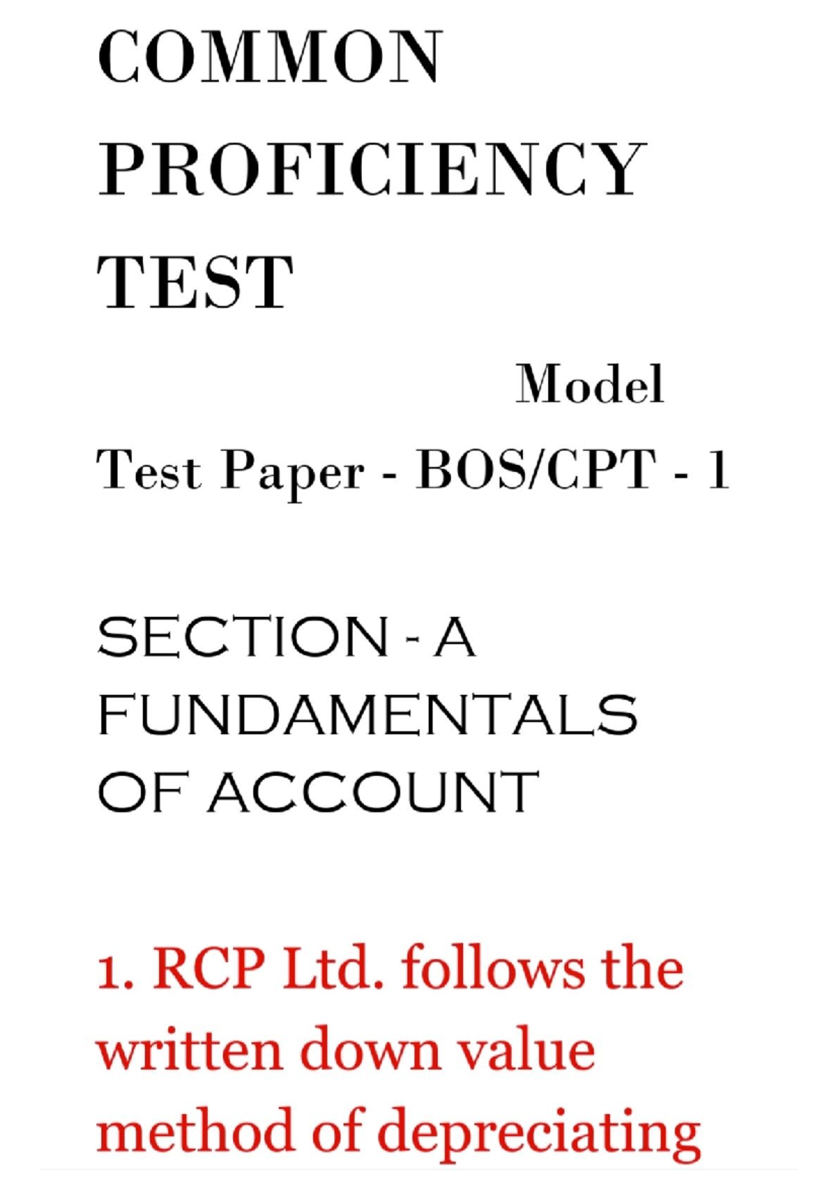 CPT SEC A - CPT is an entry level for Chartered Accountancy Course. It ...