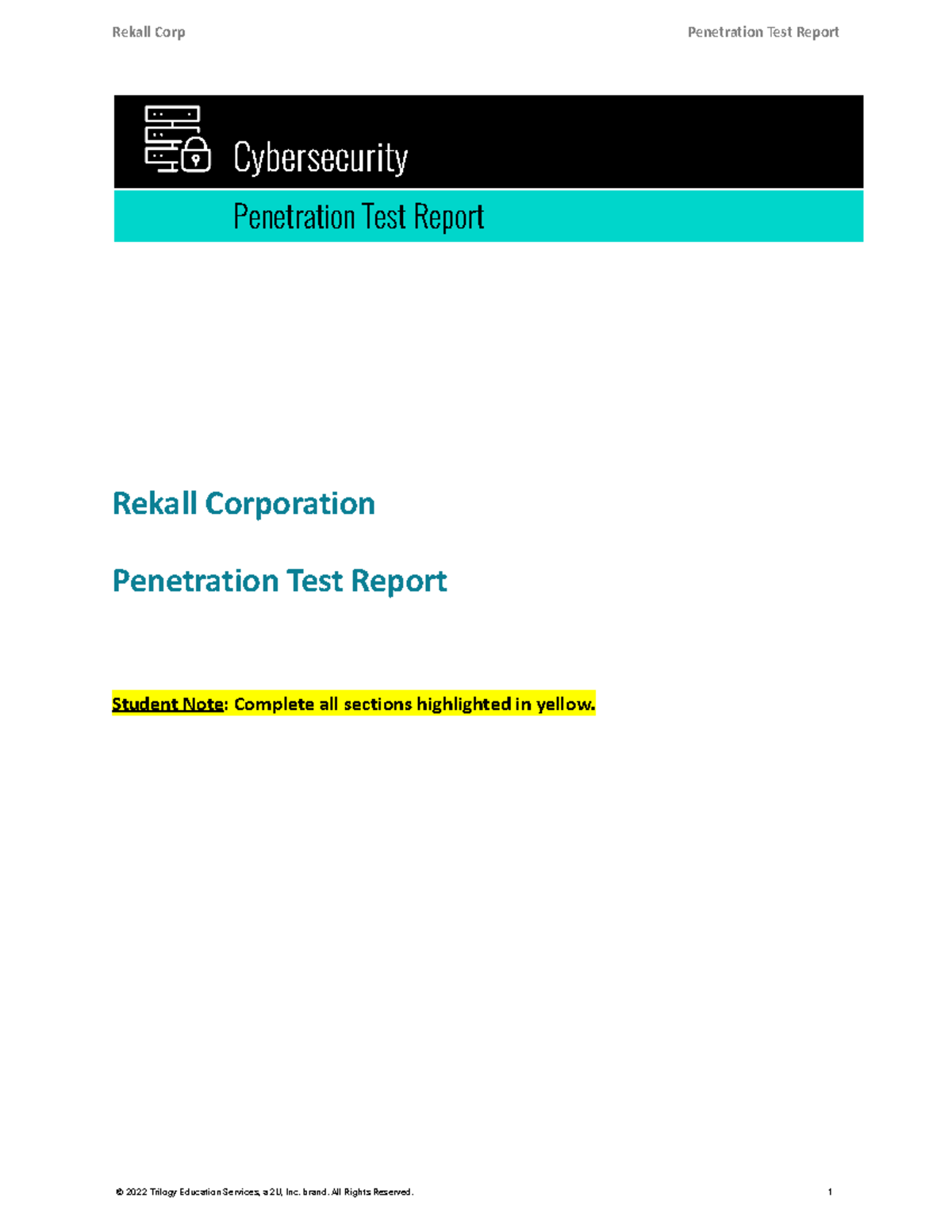 Copy of [Make a copy] Rekall Penetration Test Report - Cybersecurity ...