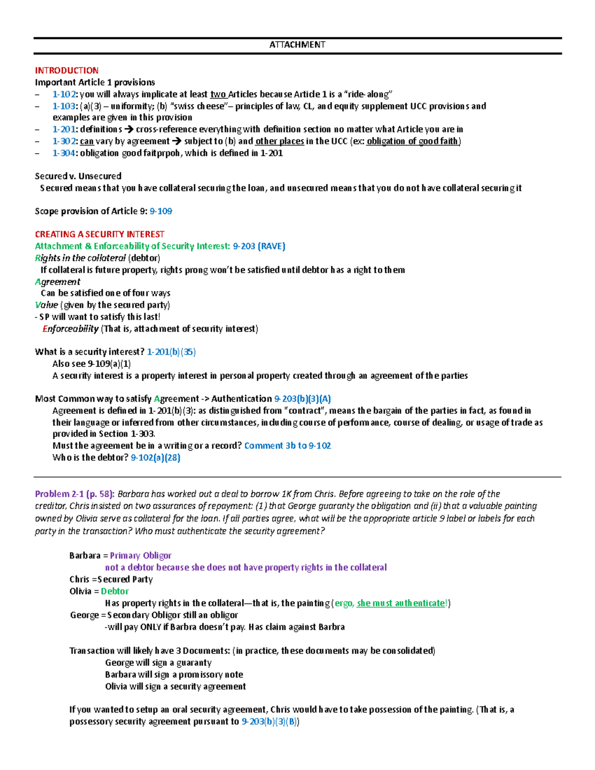 Secured Outline - ATTACHMENT INTRODUCTION Important Article 1 ...