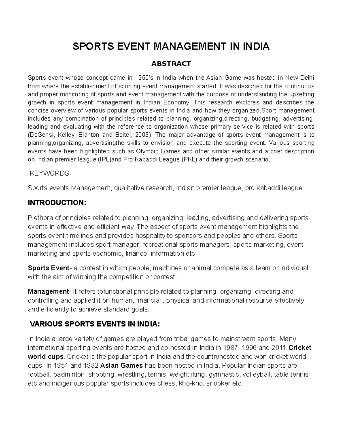 DOC-20231006-WA0000 - SPORTS EVENT MANAGEMENT IN INDIA ABSTRACT Sports ...