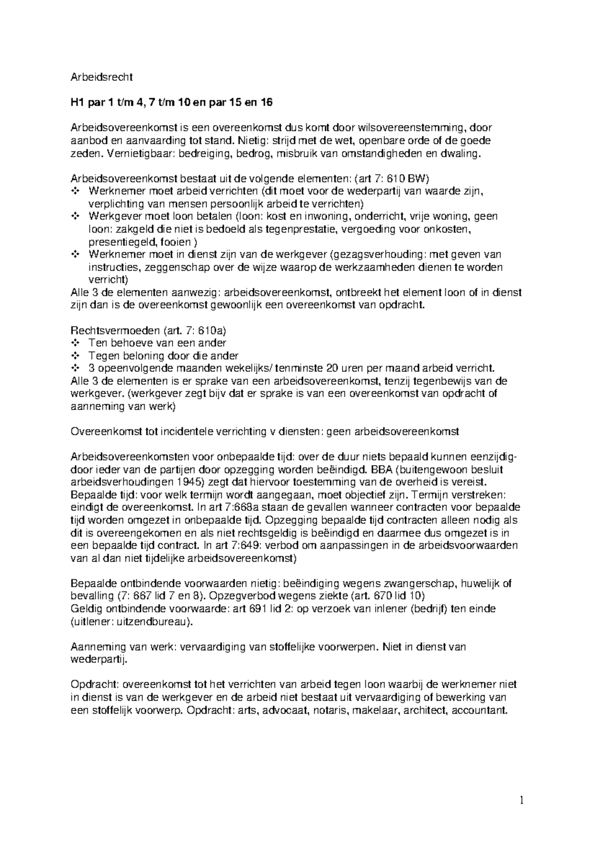 Samenvatting Van Arbeidsrecht Begrepen, P.M.H.J. Van Grinsven, H.N.M ...