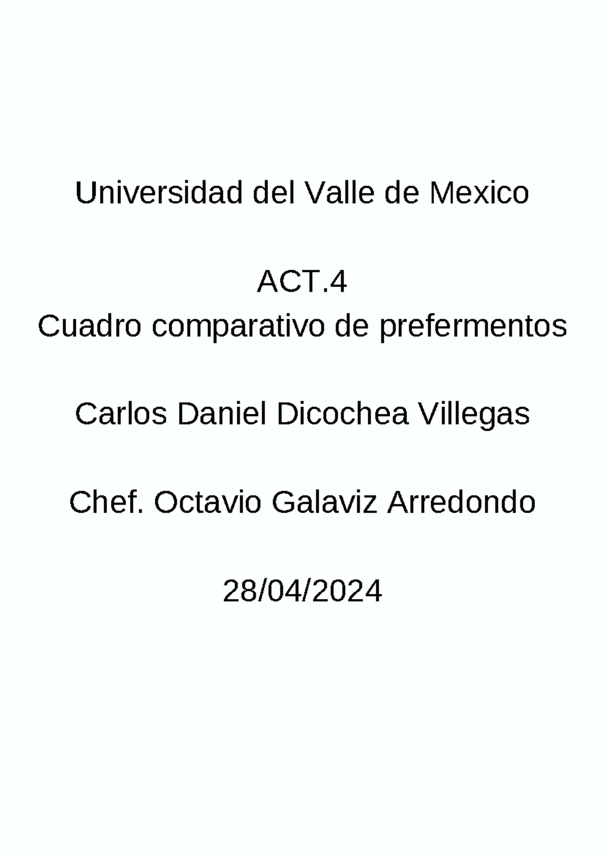 A4 Cddv 2 Cuadro Comparativo Prefermentos Bases De La Panaderia