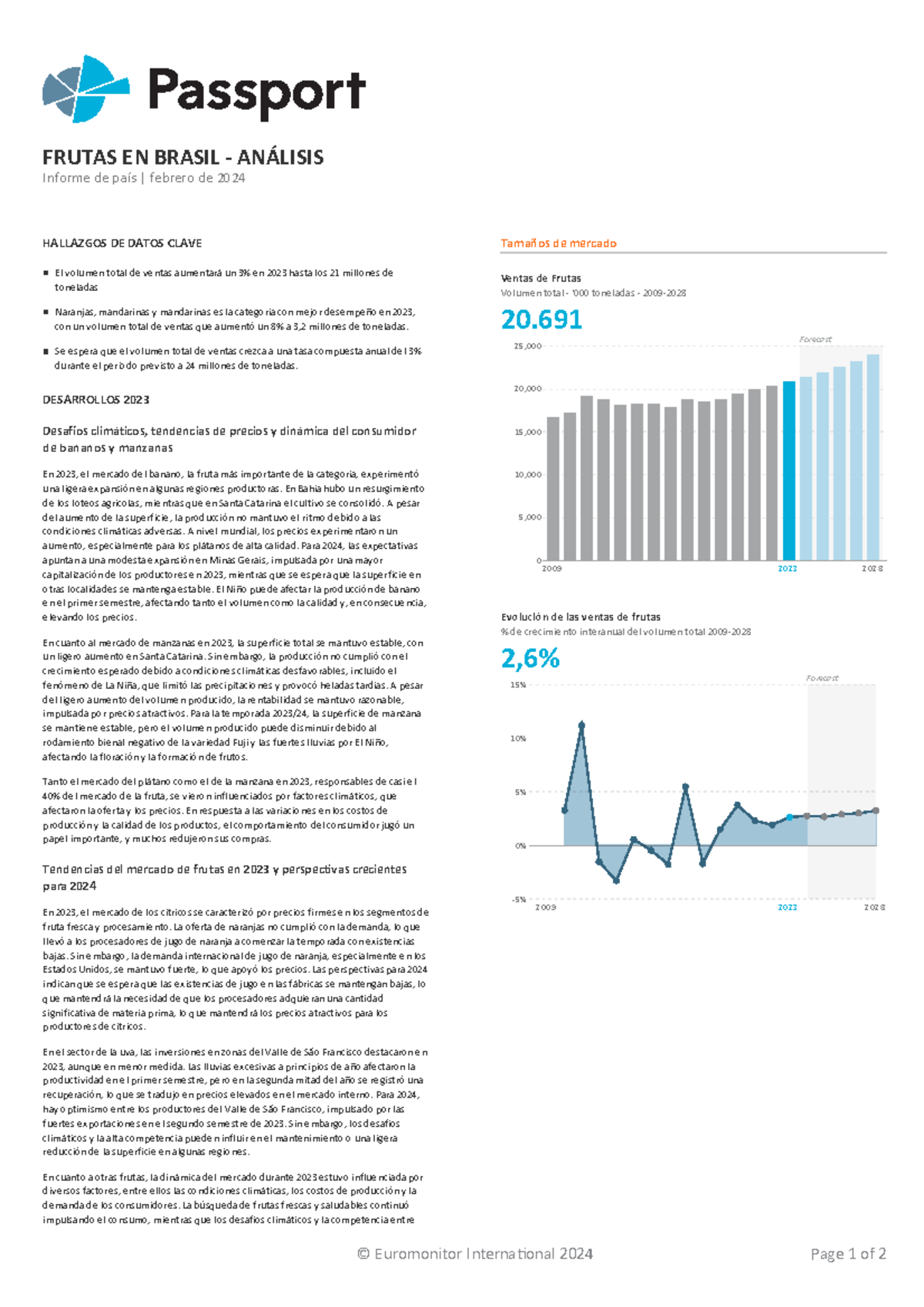 Fruits in Brazil Analysis - © Euromonitor Interna onal 2024 Page 1 of 2 ...