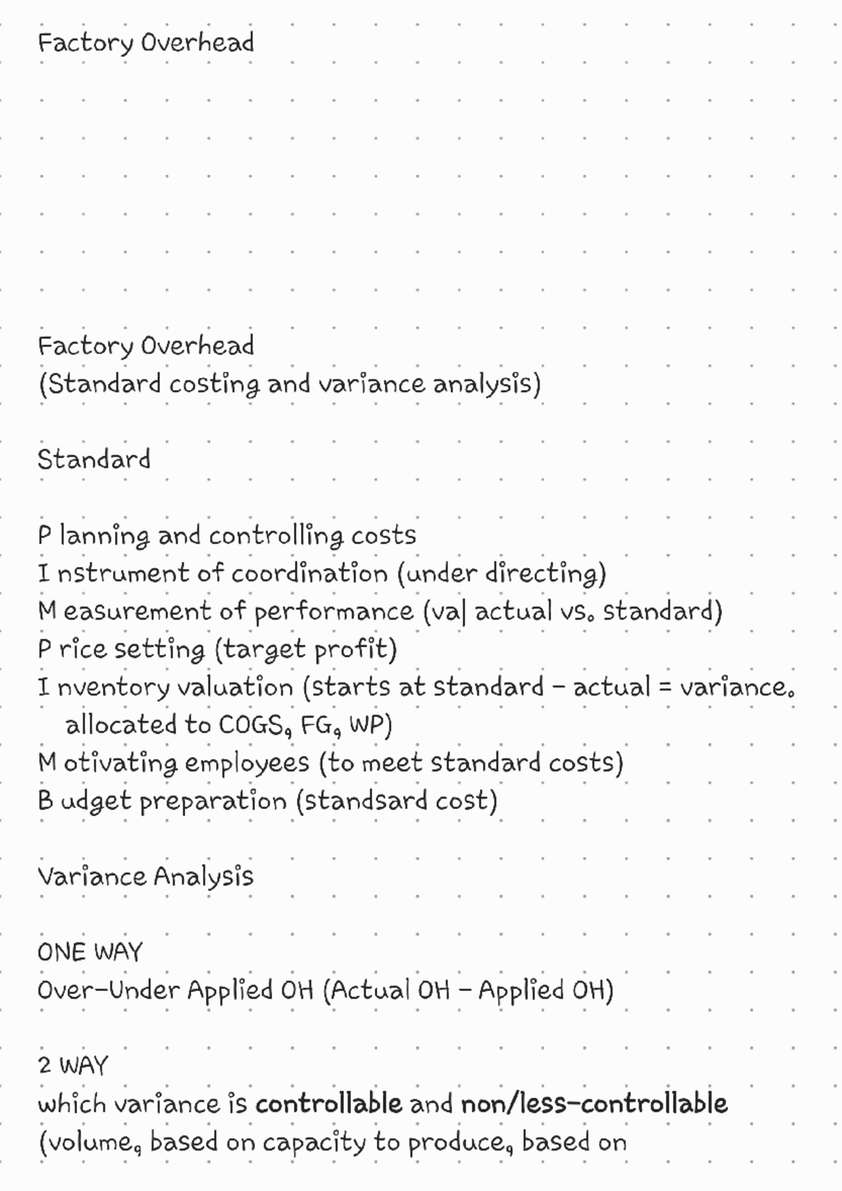 Notes Cost Acctg 240509 141704 - Factory Overhead Factory Overhead ...