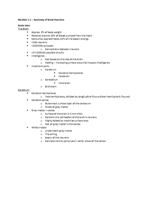 NEUR1020 Module 3 Notes - Module 3 Perception as a product of the brain ...