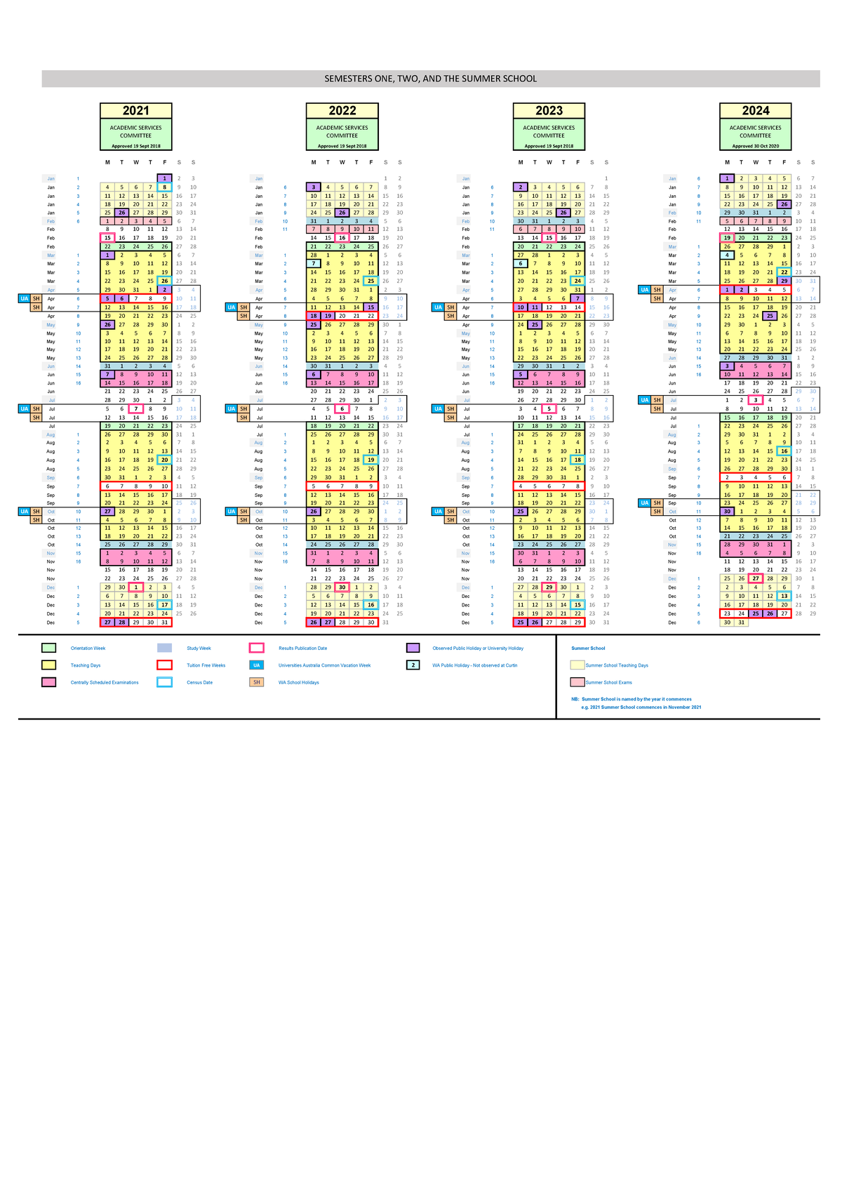Academic Calendar 2021 2024 UNI MTWT FSS MTWT FSS MTWT FSS MTWT FSS 