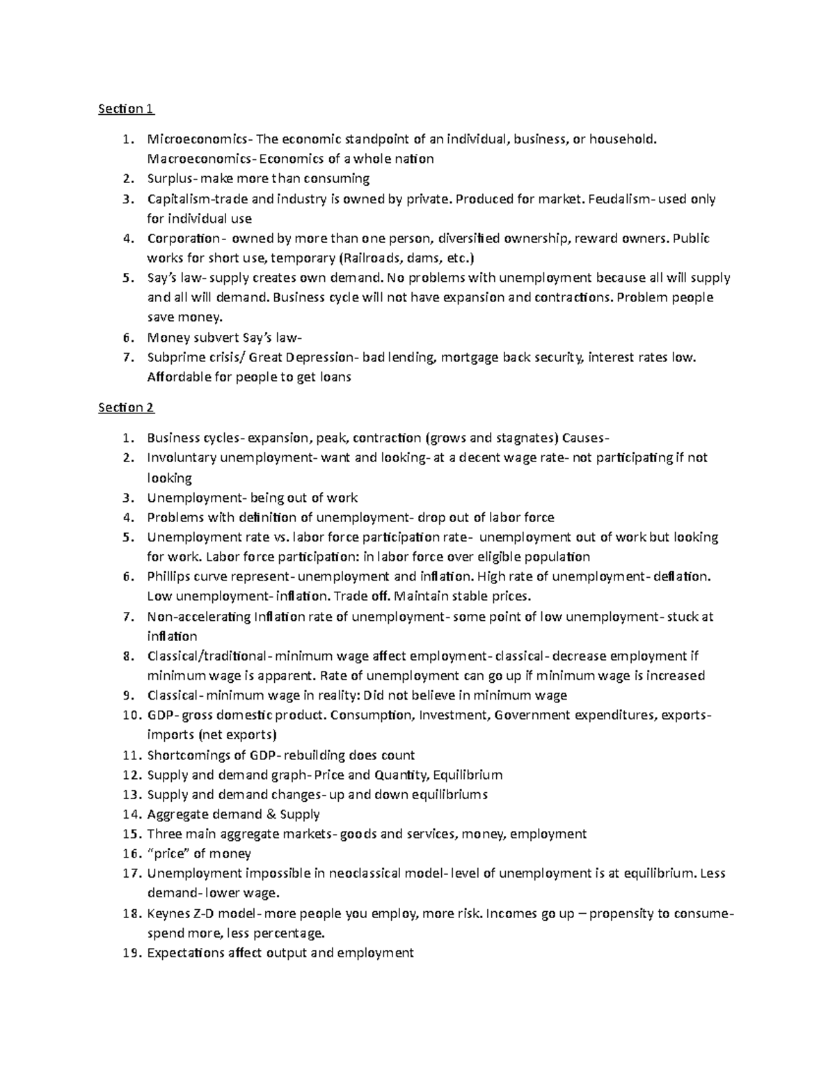 ECON Final Review - Summary Principles Of Macroeconomics - Section 1 1 ...