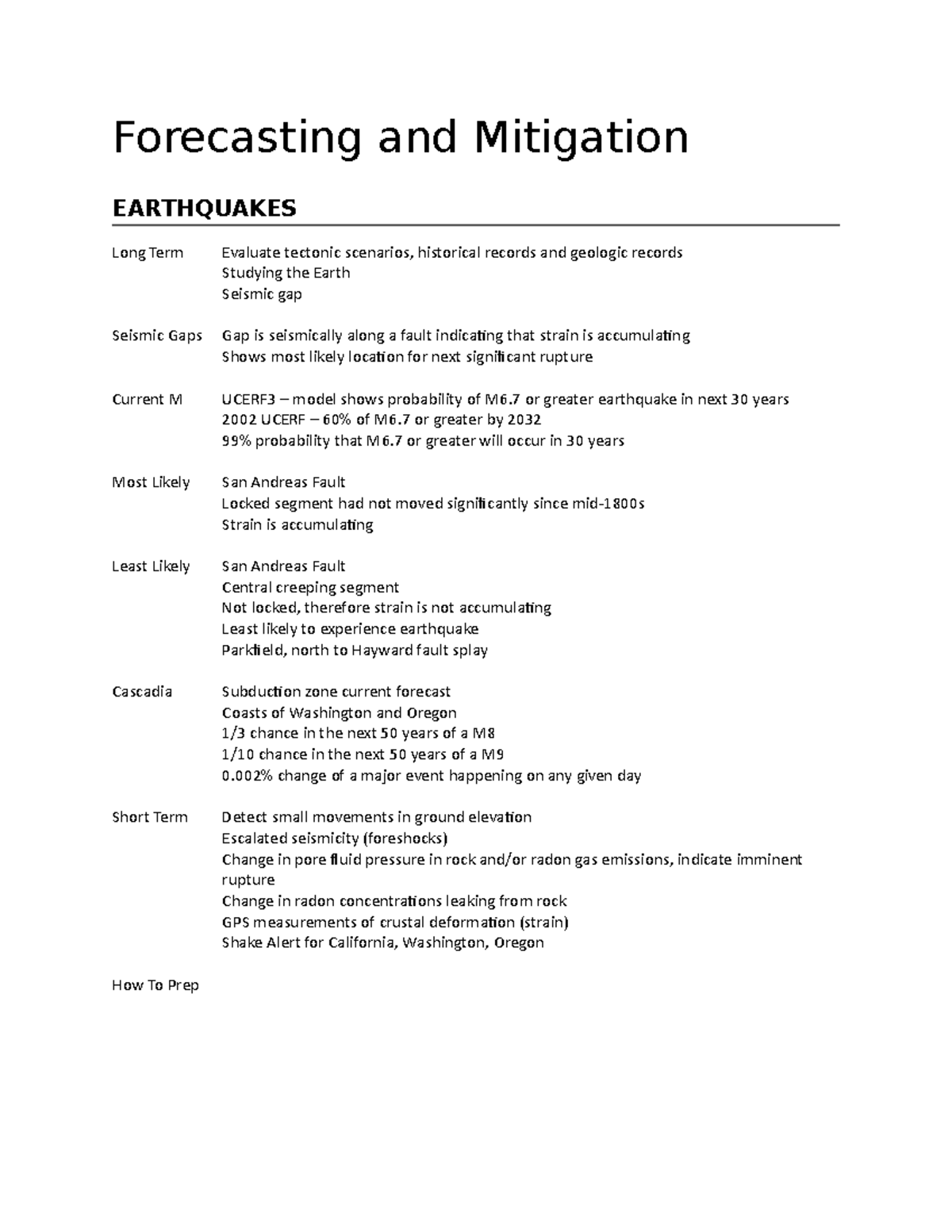 earthquake forecasting case study