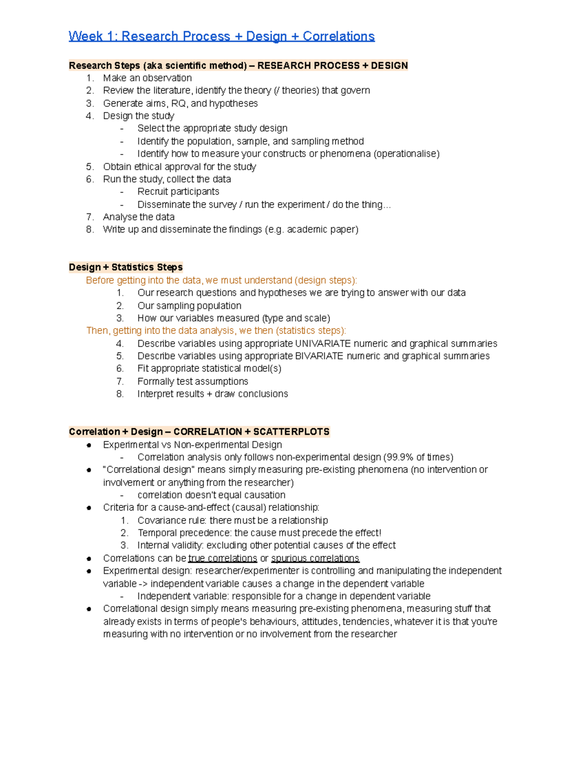 PSYU2248 Design and Statistics II - Week 1: Research Process + Design ...