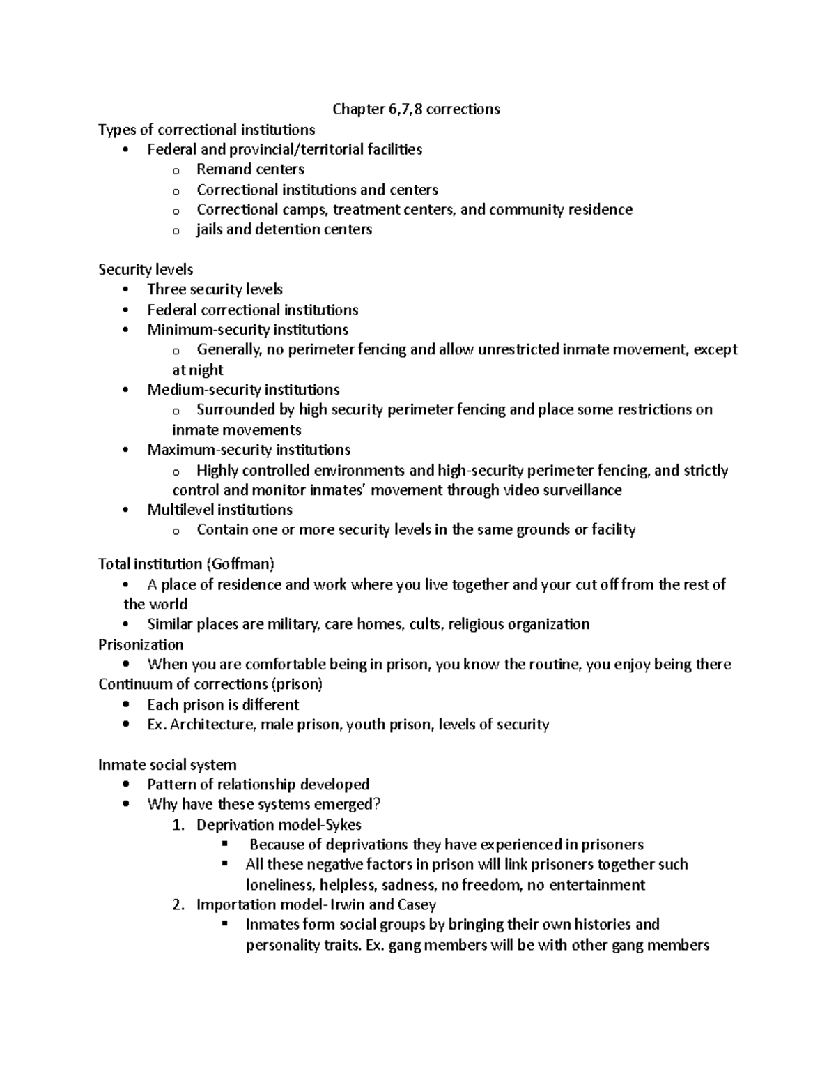 Chapter 6,7,8 corrections Chapter 6,7,8 corrections Types of