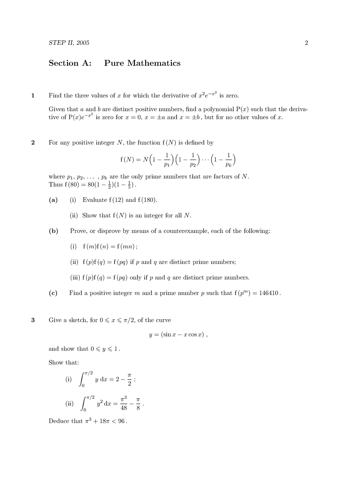 2005 Paper-II discrete mathematics - Section A: Pure Mathematics 1 Find ...