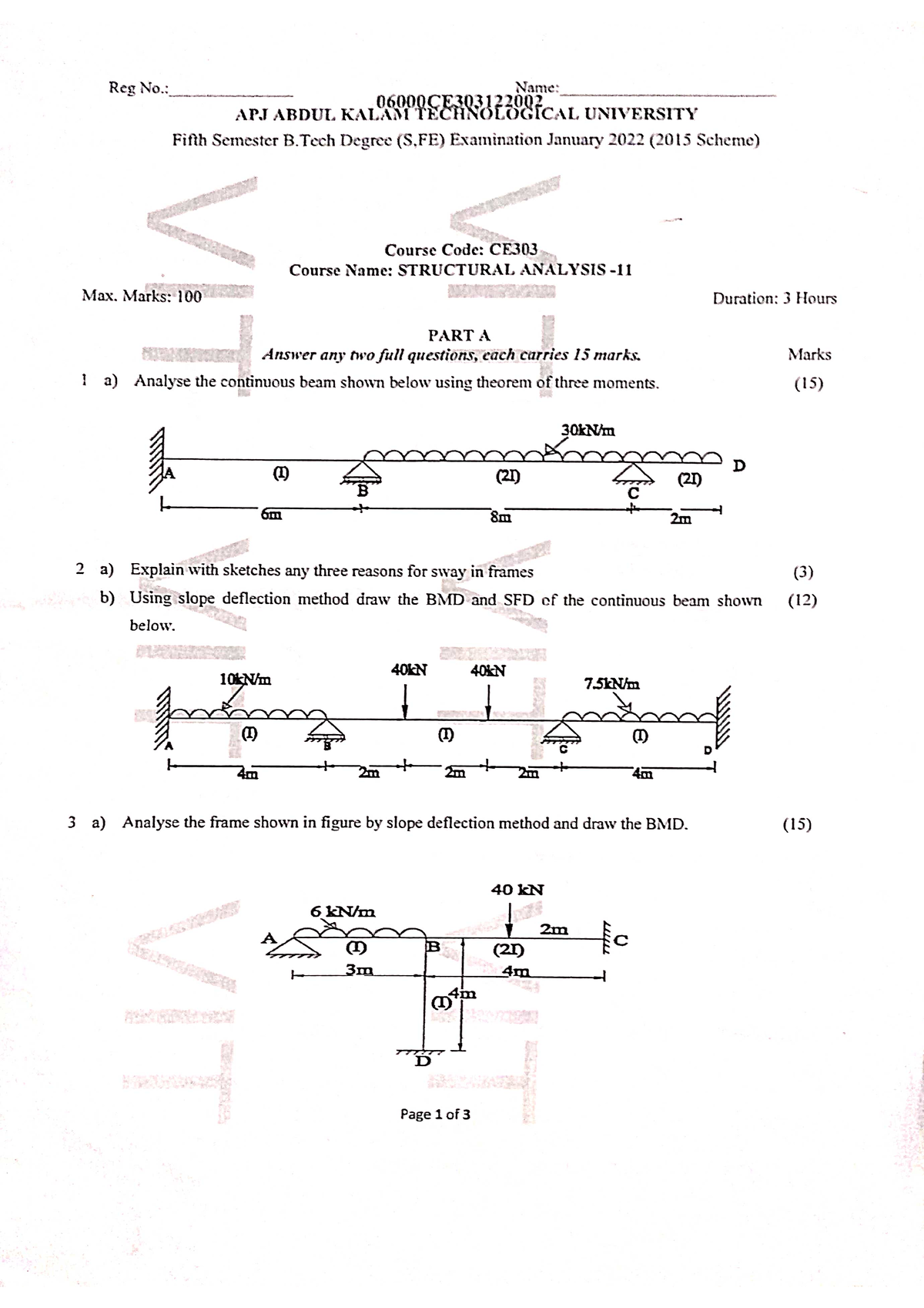 Structural Analysis 2 CE303 - KTU - Studocu