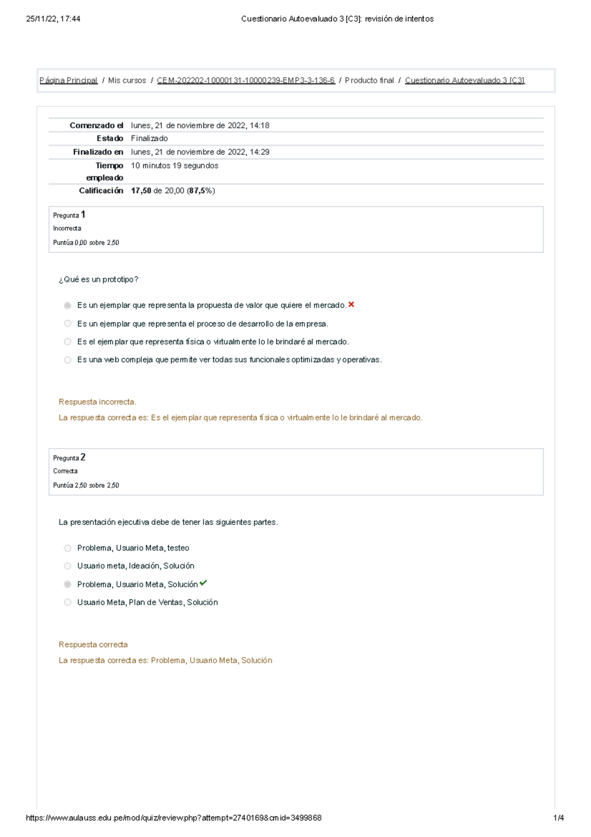 Cuestionario Autoevaluado 3 [C3] Revisión De Intentos 21 - Página ...