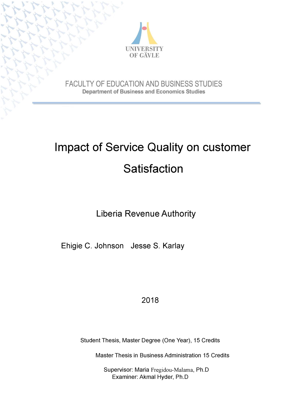 research paper on service quality and customer satisfaction