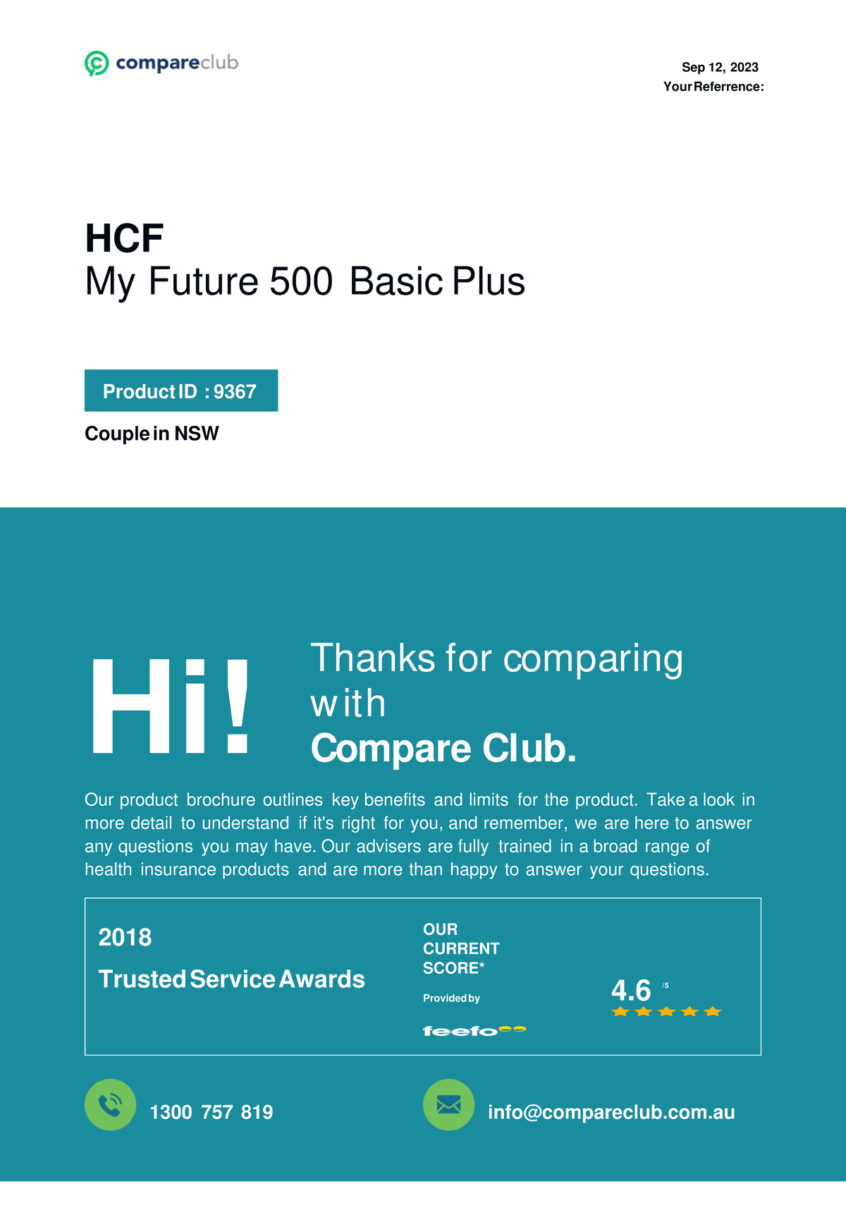 Policy Details PDF-3 - no desc - Sep 12, 2023 HCF My Future 500 Basic ...