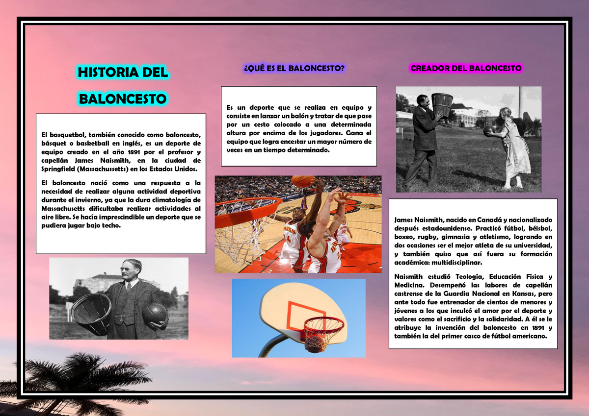 Historia DEL Baloncesto - HISTORIA DEL BALONCESTO ¿QUÉ ES EL BALONCESTO?  CREADOR DEL BALONCESTO El - Studocu