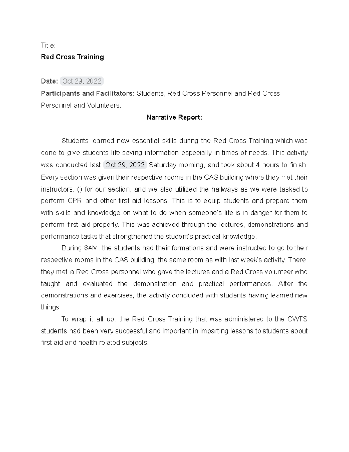 Document 6 CWTS - This is a lecture note, and a report. - Title: Red ...