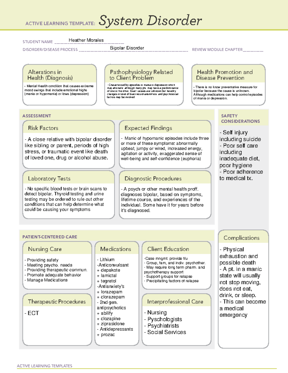 Depression System Disorder Template