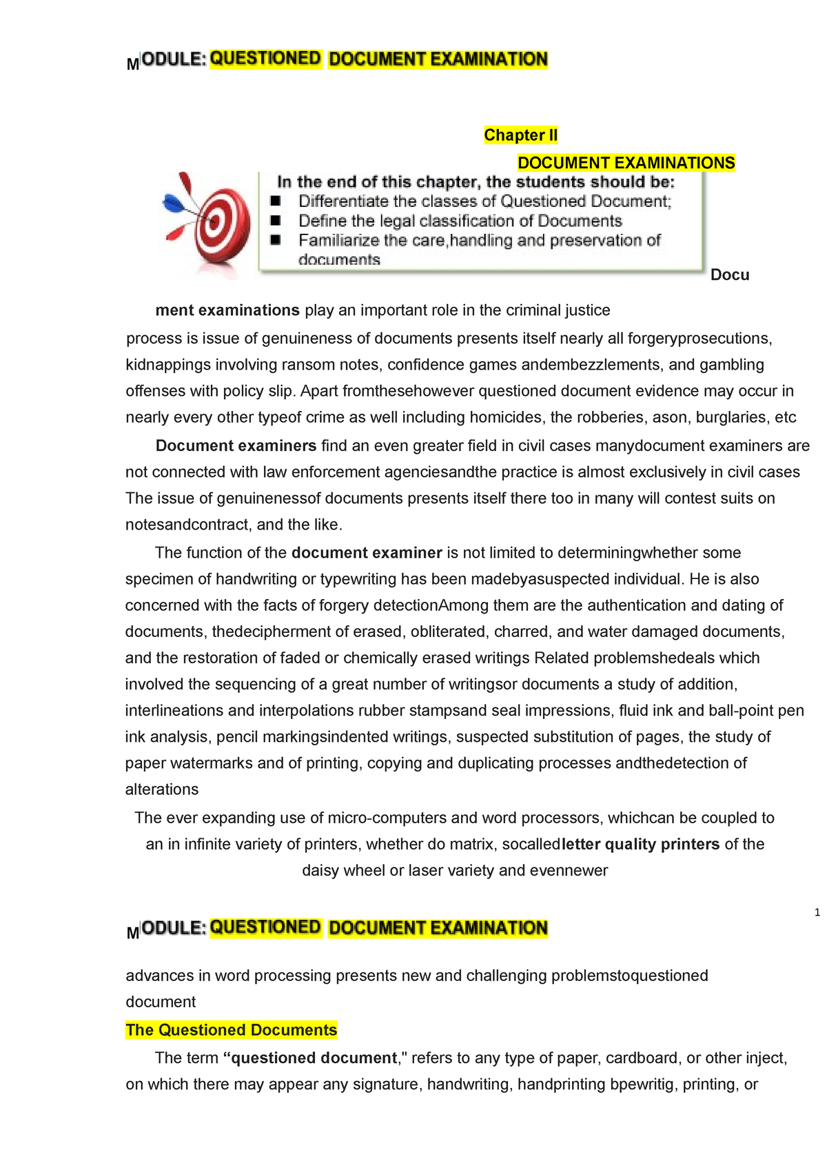 Chapter II Document Examination - M Chapter II DOCUMENT EXAMINATIONS ...