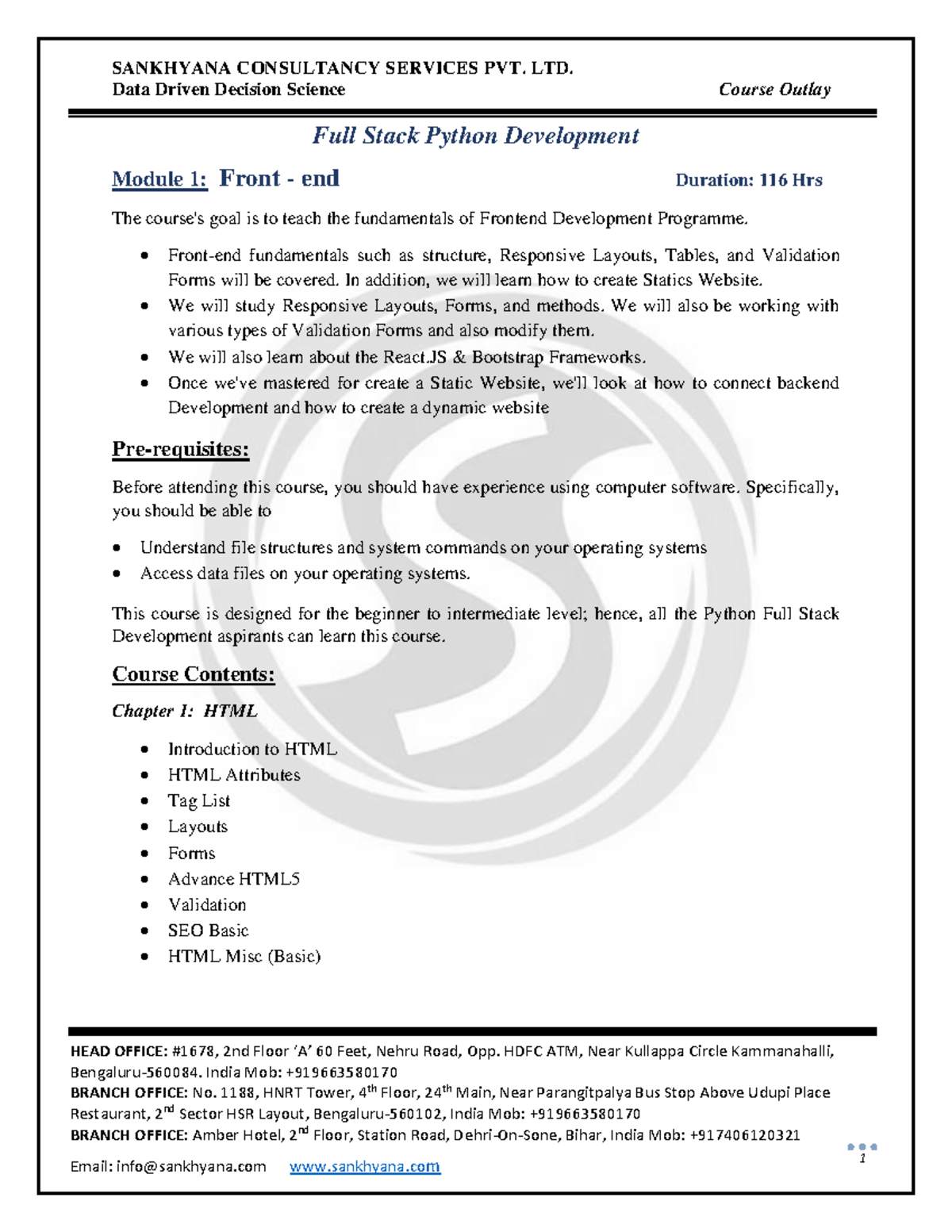 Python with Full Stack Development COurse - Data Driven Decision ...