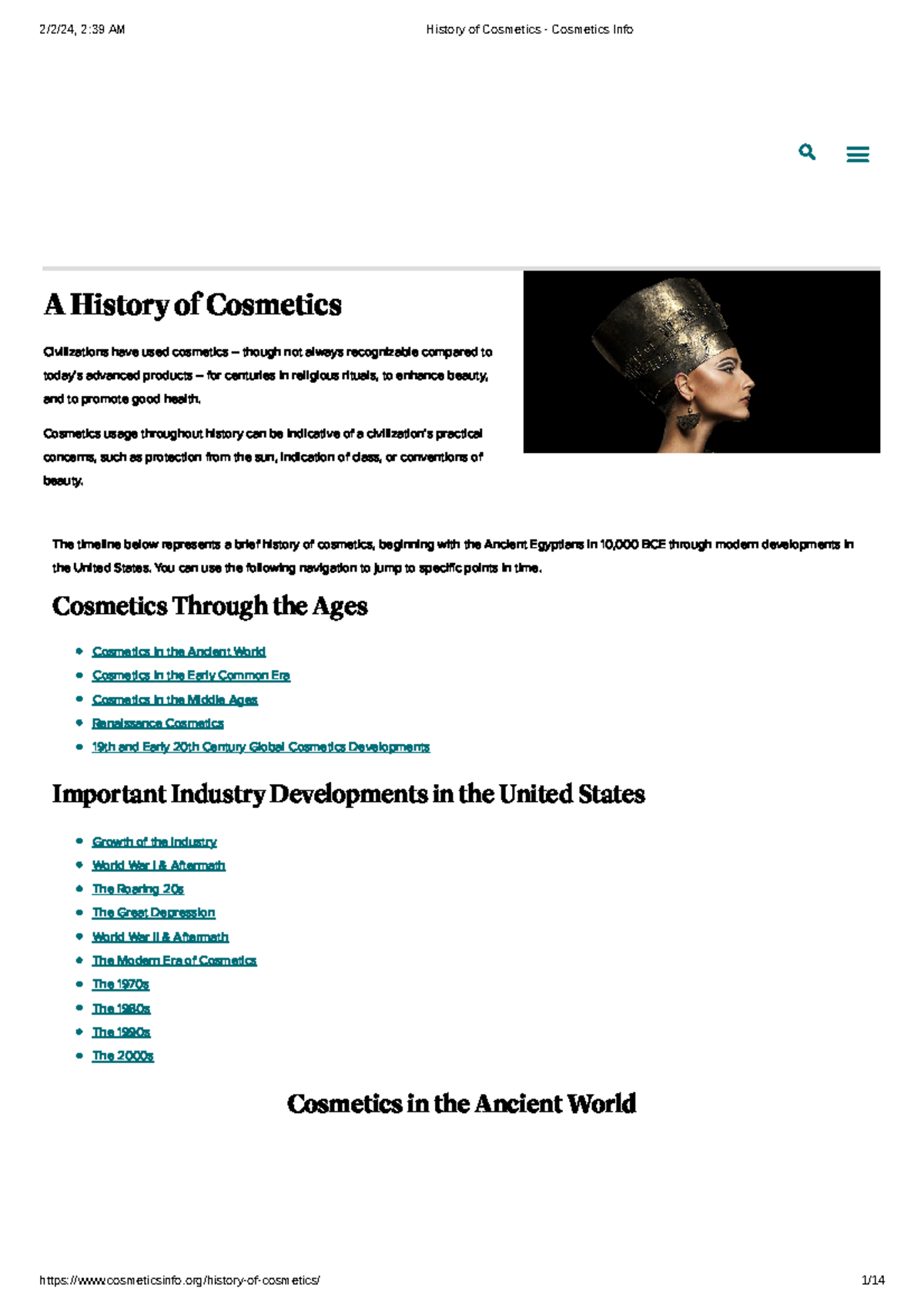 History of Cosmetics - Cosmetics Info - A History of Cosmetics ...