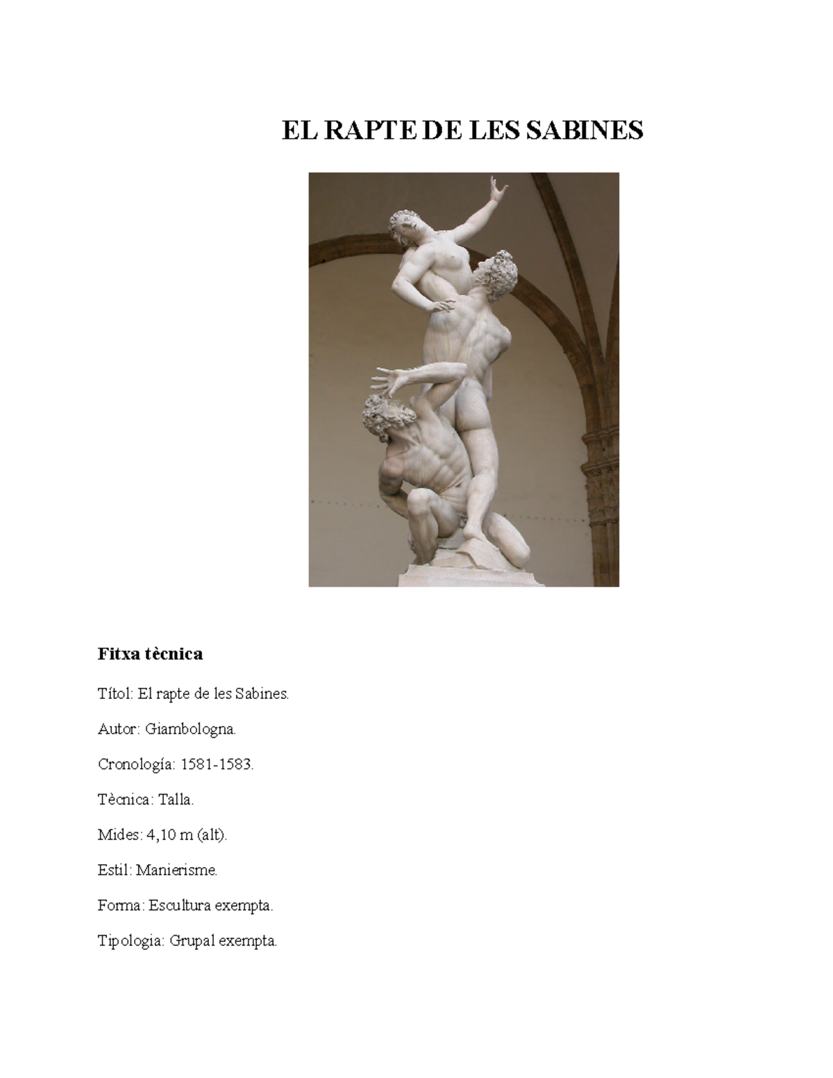 EL Rapte DE LES Sabines - EL RAPTE DE LES SABINES Fitxa tècnica Títol ...