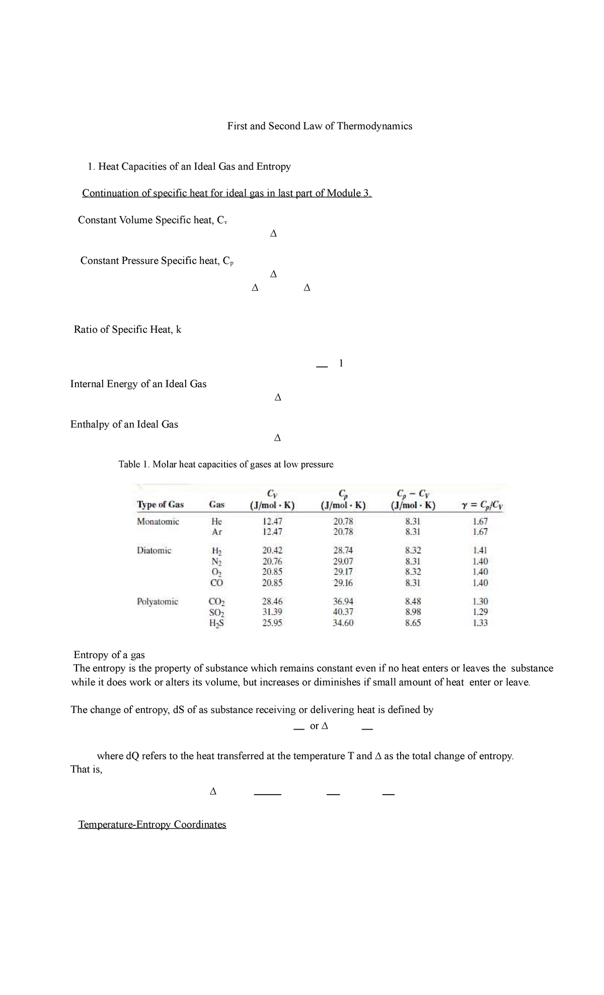 first-and-second-law-of-thermodynamics-constant-volume-specific-heat