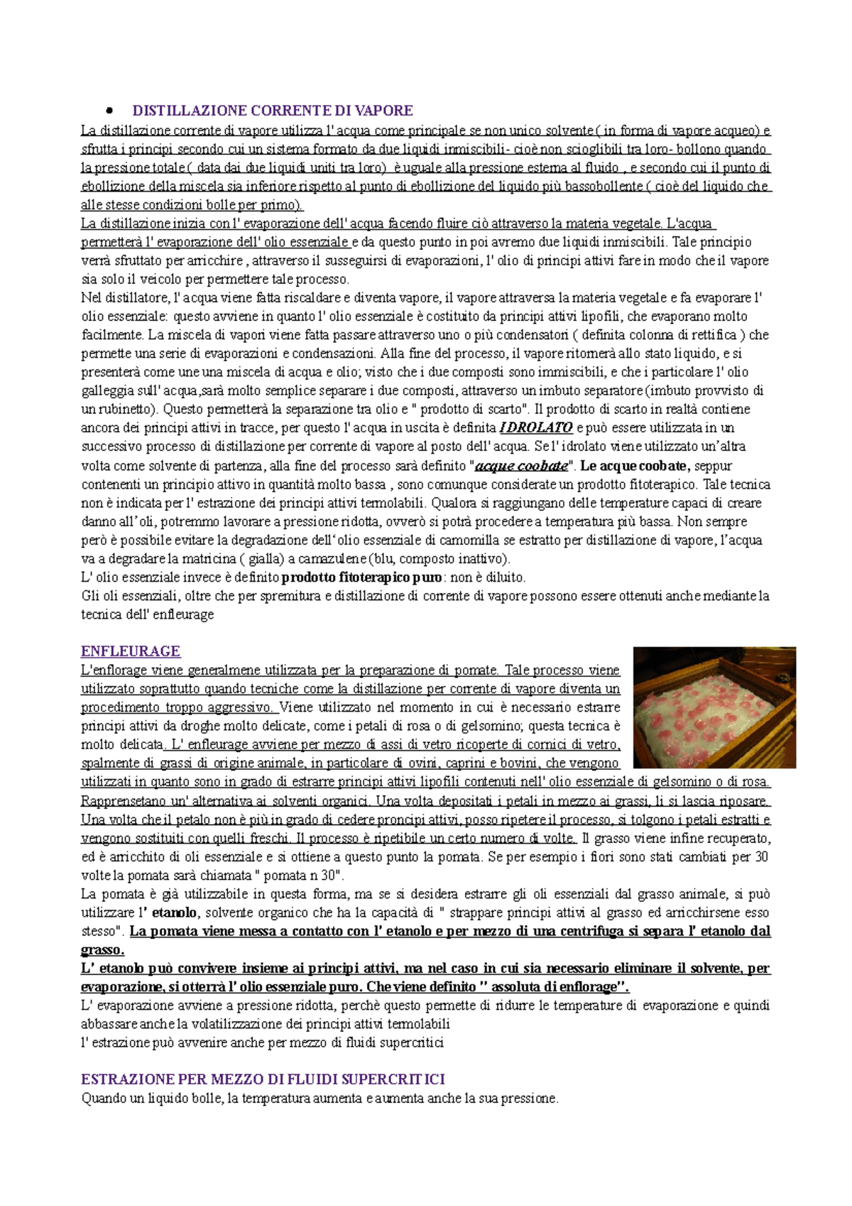 Distillazione in corrente di vapore enfl DISTILLAZIONE CORRENTE DI VAPORE La distillazione Distillazione in corrente di vapore enfl DISTILLAZIONE CORRENTE DI VAPORE La distillazione