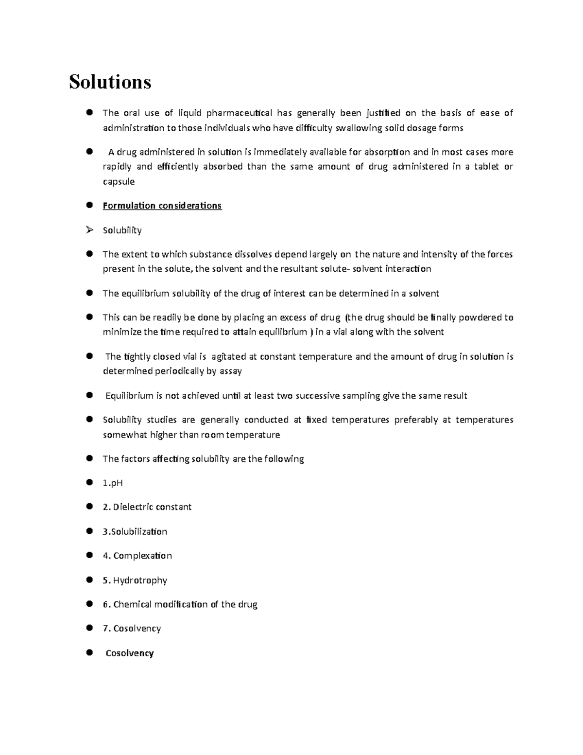 Solutions - Solutions The oral use of liquid pharmaceutical has ...