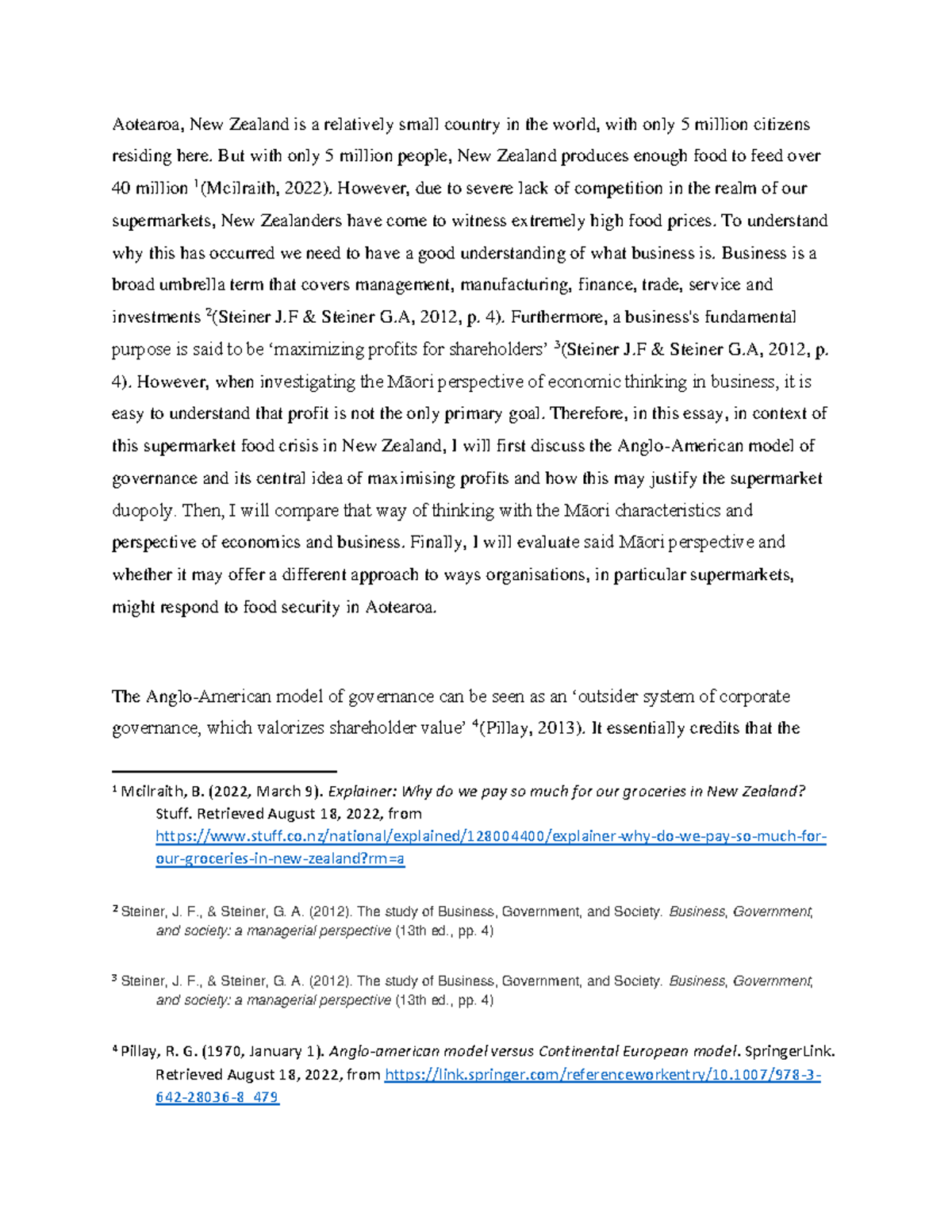 111 BSNS Essay - Aotearoa, New Zealand is a relatively small country in ...