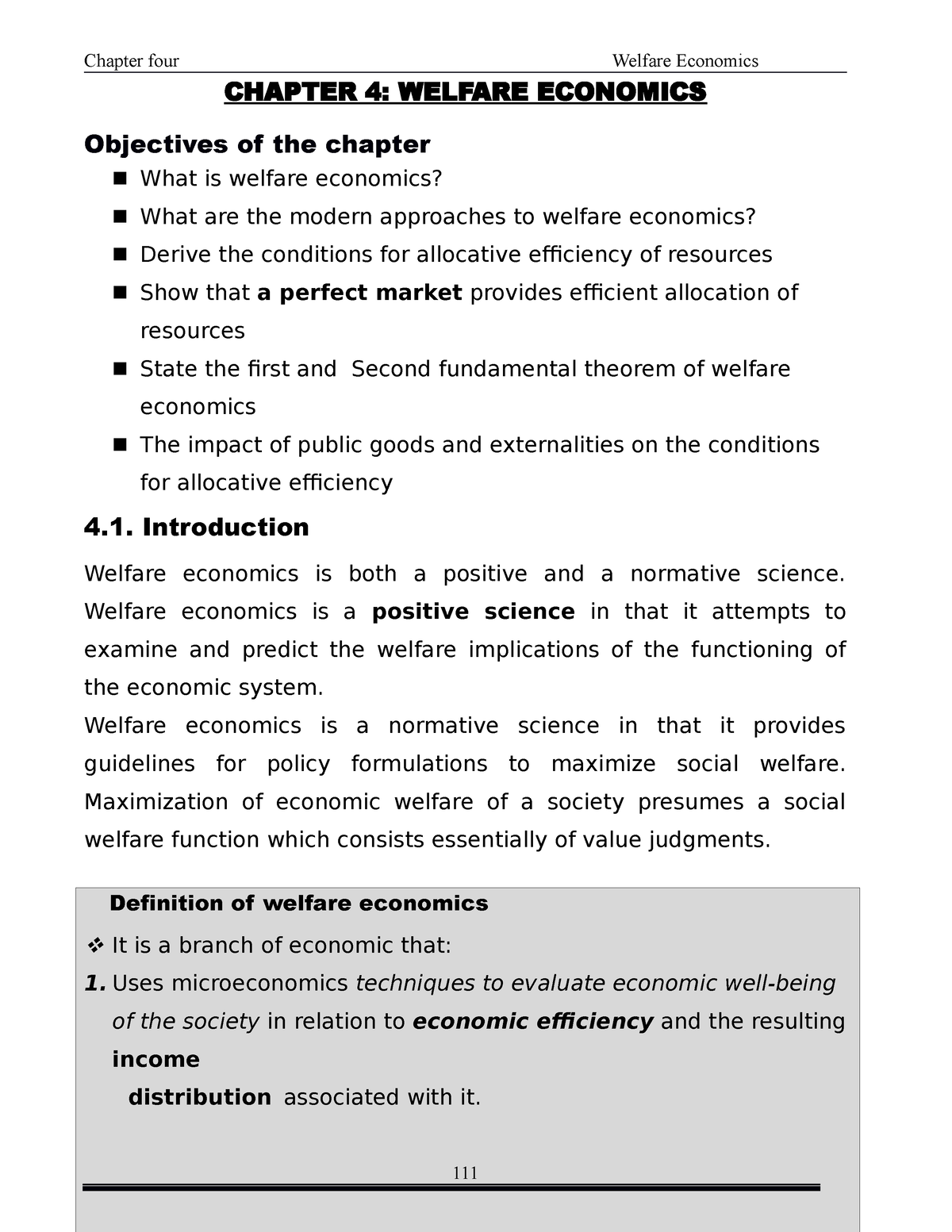 welfare economics homework