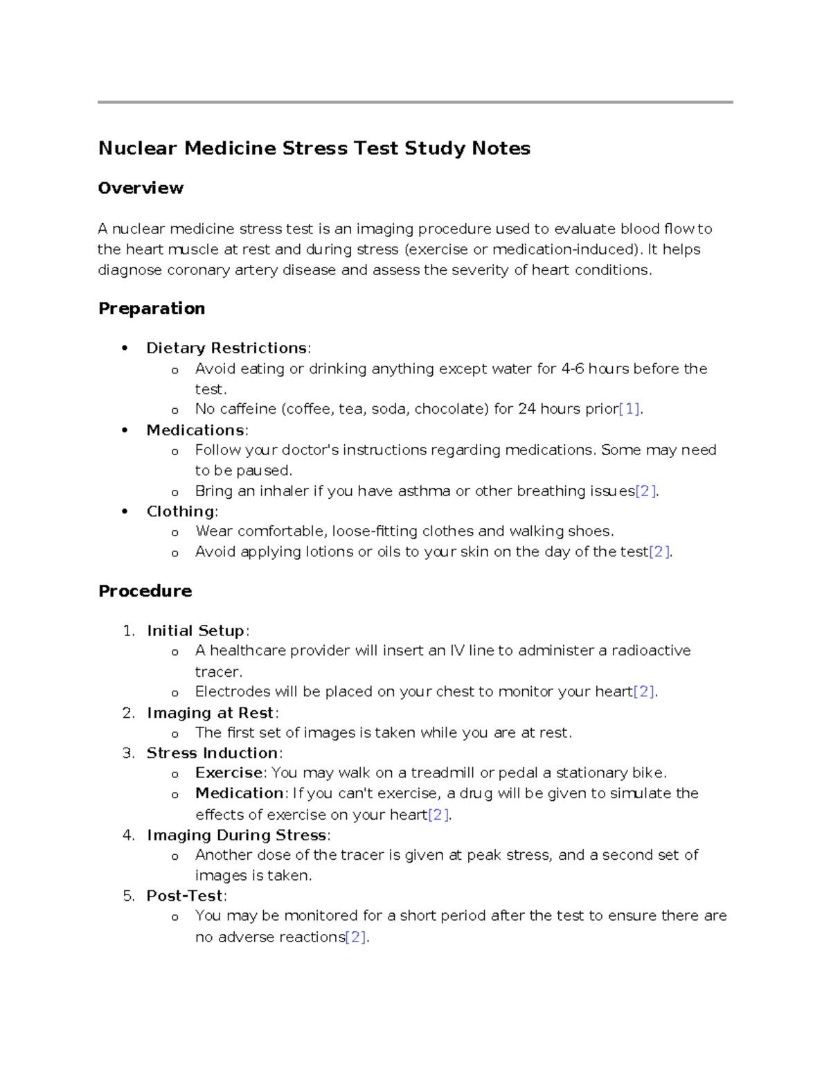 Nuclear medicine stress test study notes nuclear medicine stress test